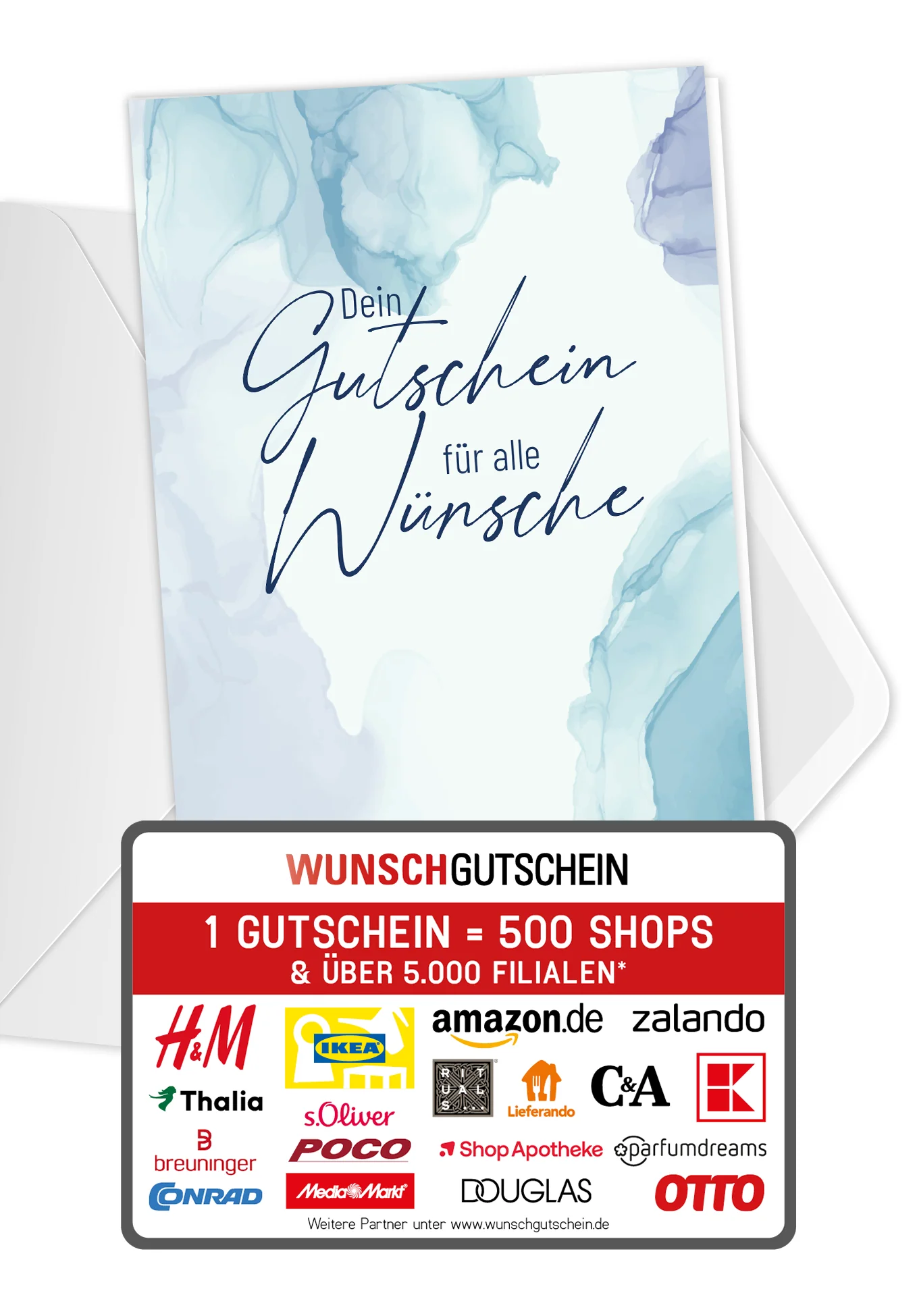 Für alle Wünsche - Aquarell Blau