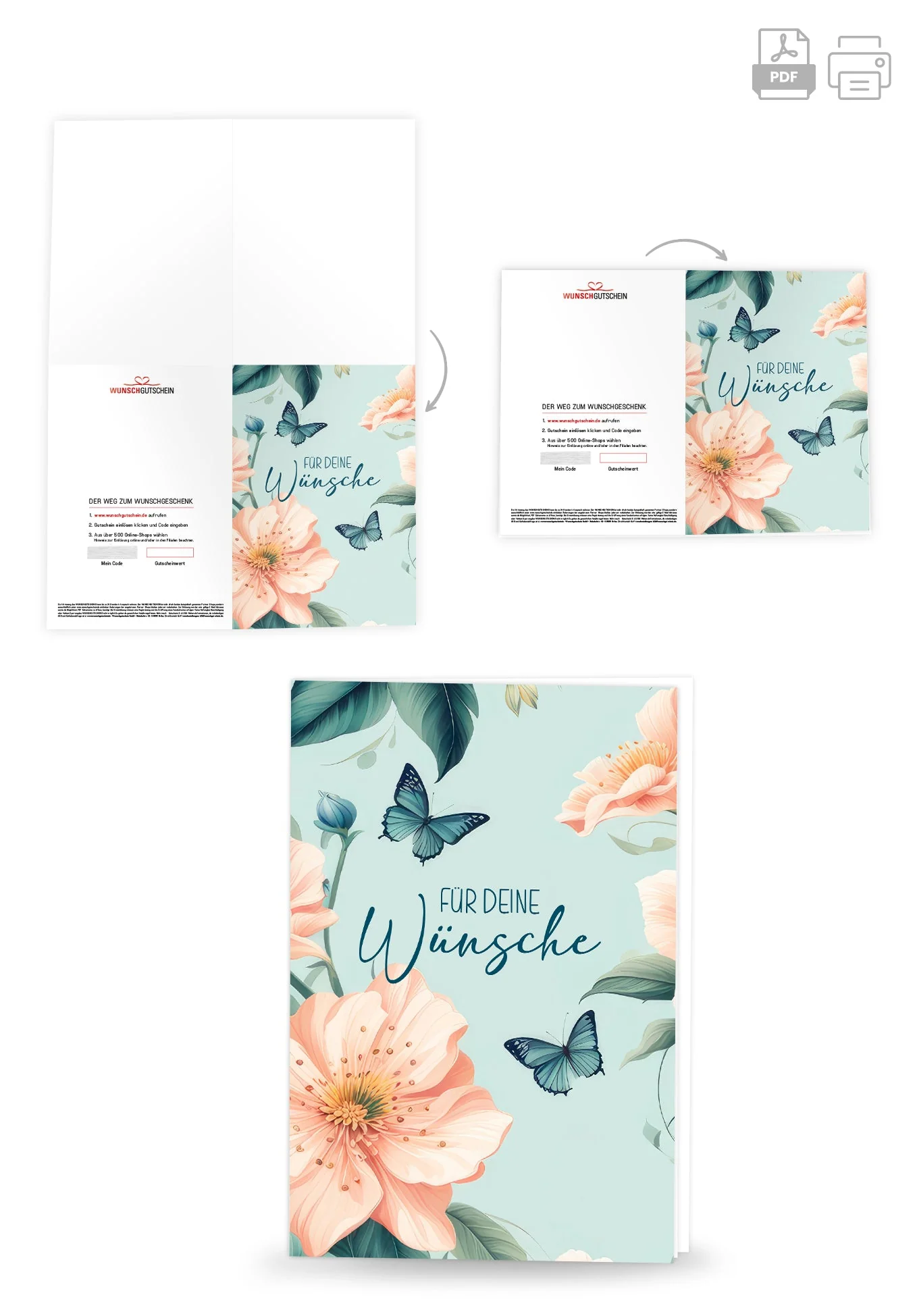 Für deine Wünsche - Blume Schmetterling PDF - Image 4