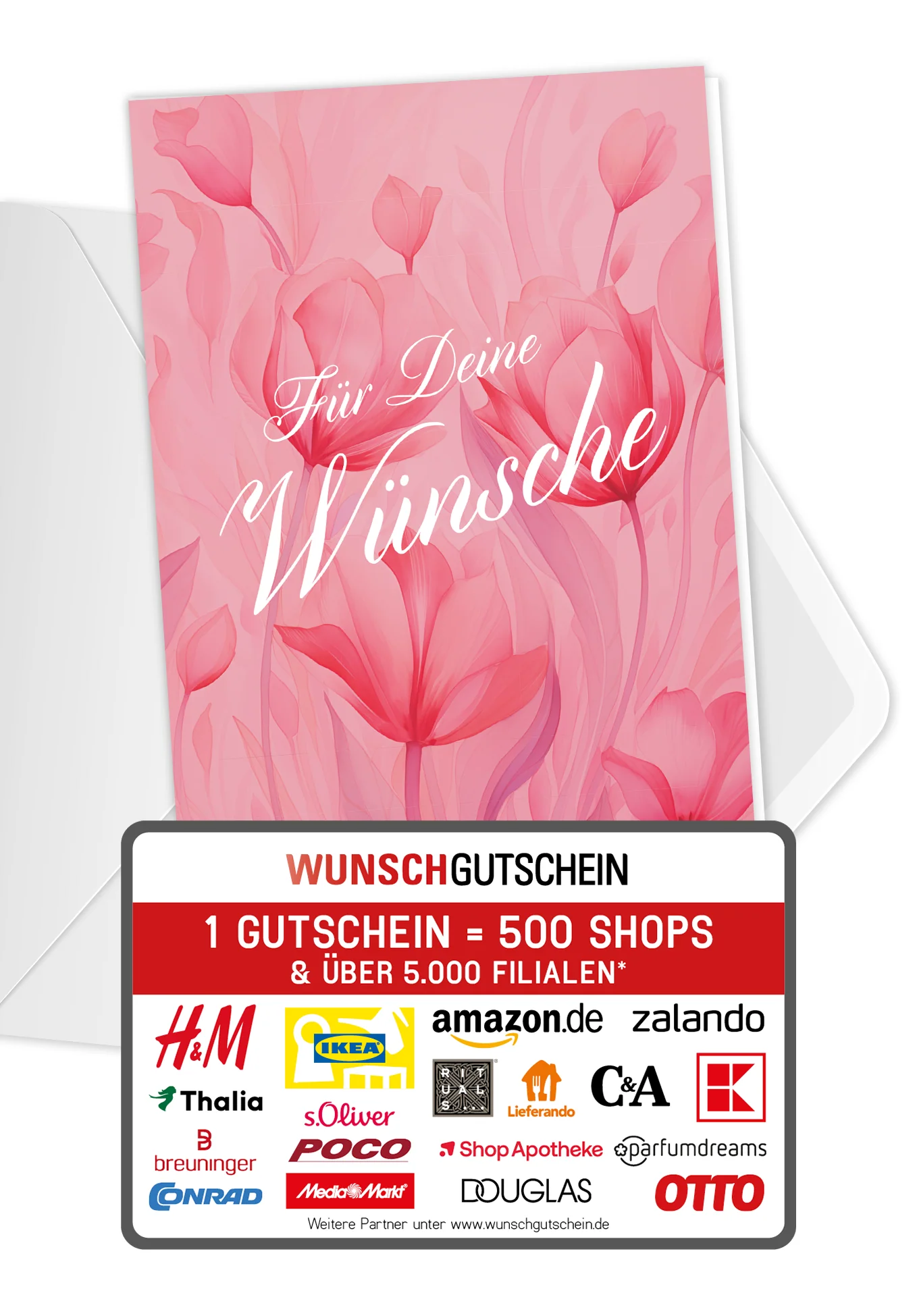Für deine Wünsche - Pink Blumen