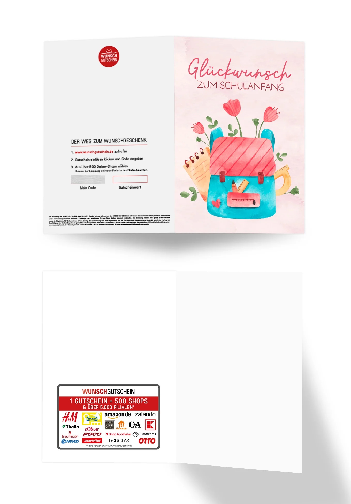 Glückwunsch Schulanfang - Rucksack mit Blumen PDF - Image 3