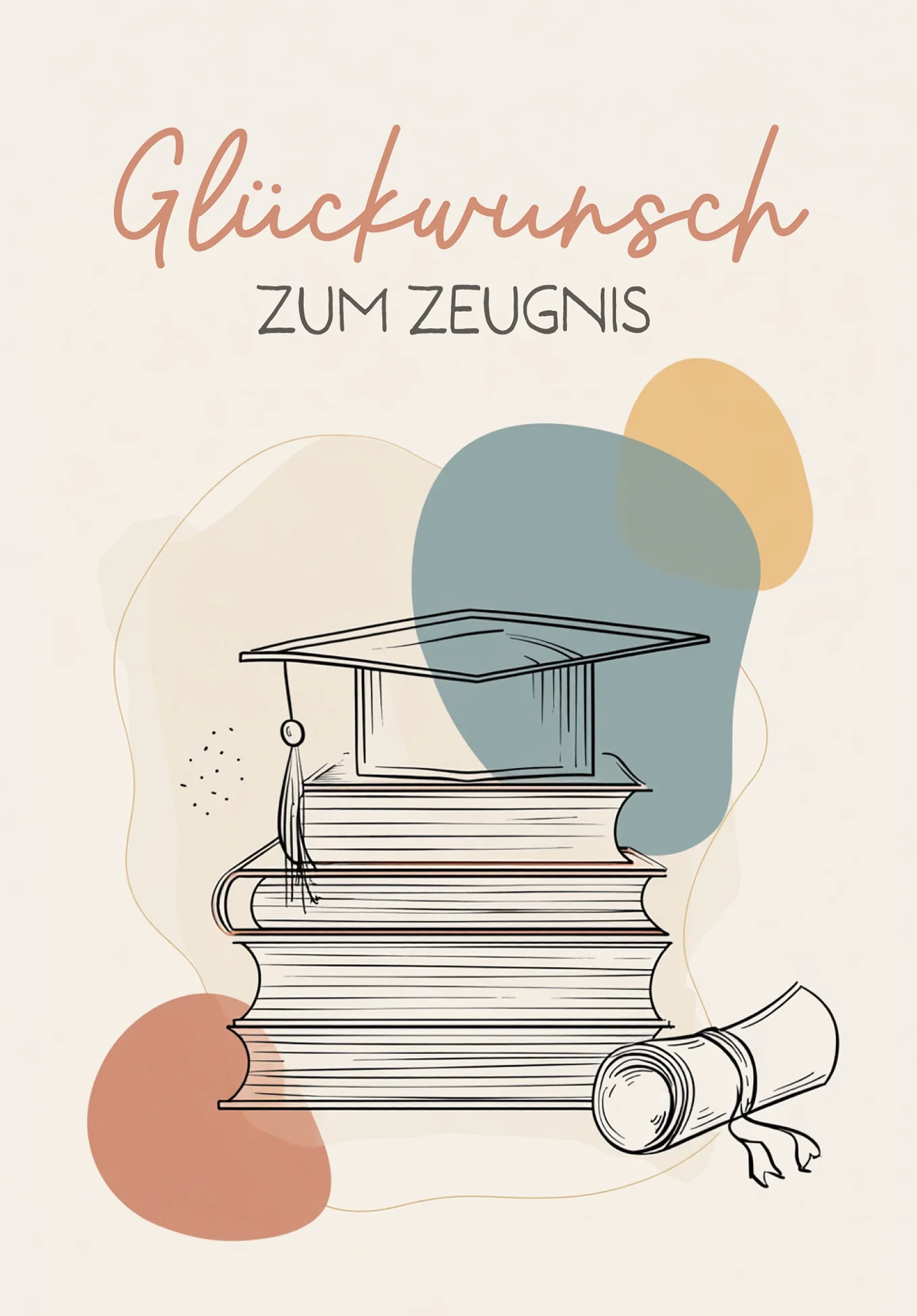 Glückwunsch Zeugnis - Bücher und Hut - Image 2