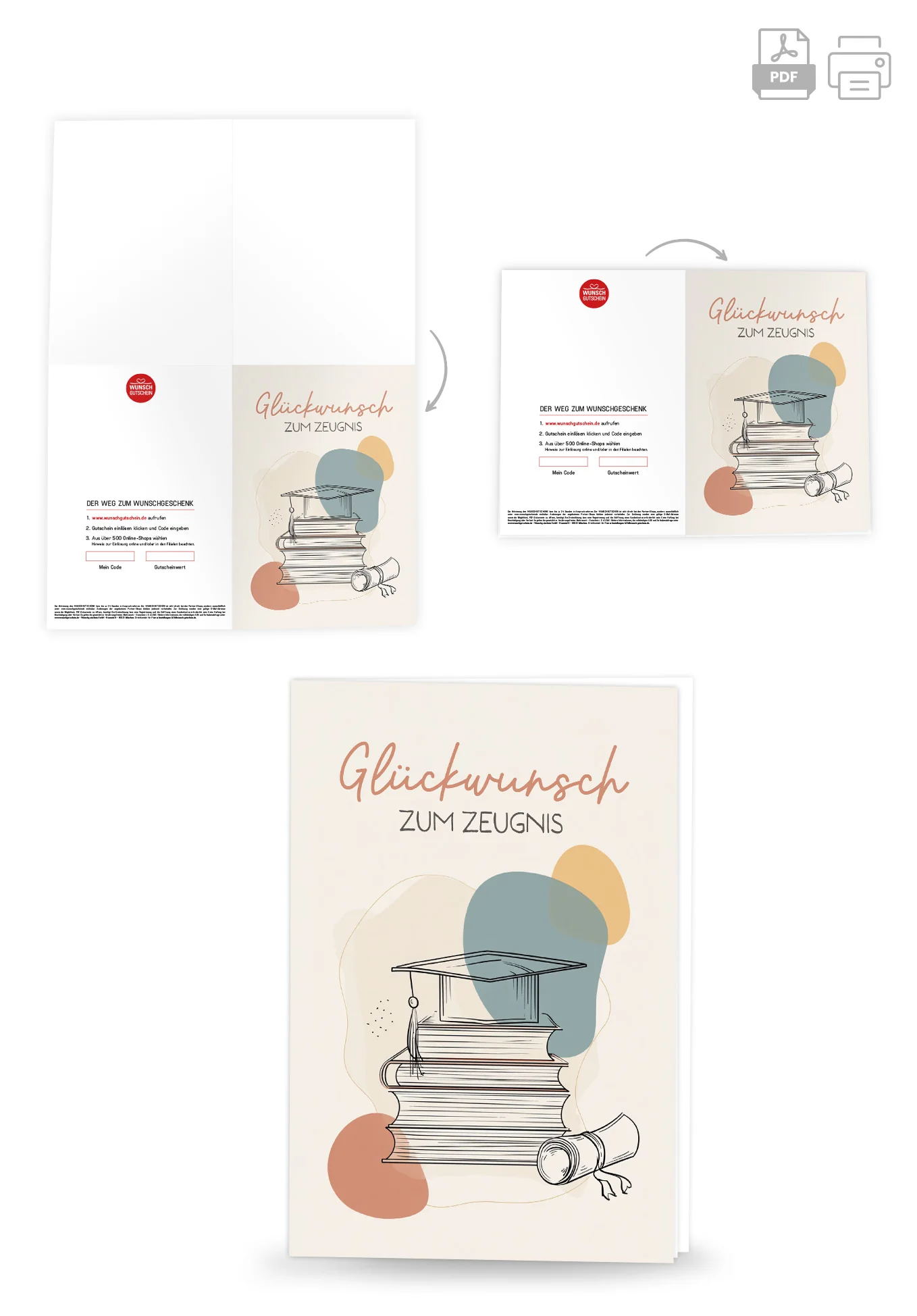 Glückwunsch Zeugnis - Bücher und Hut - Image 4