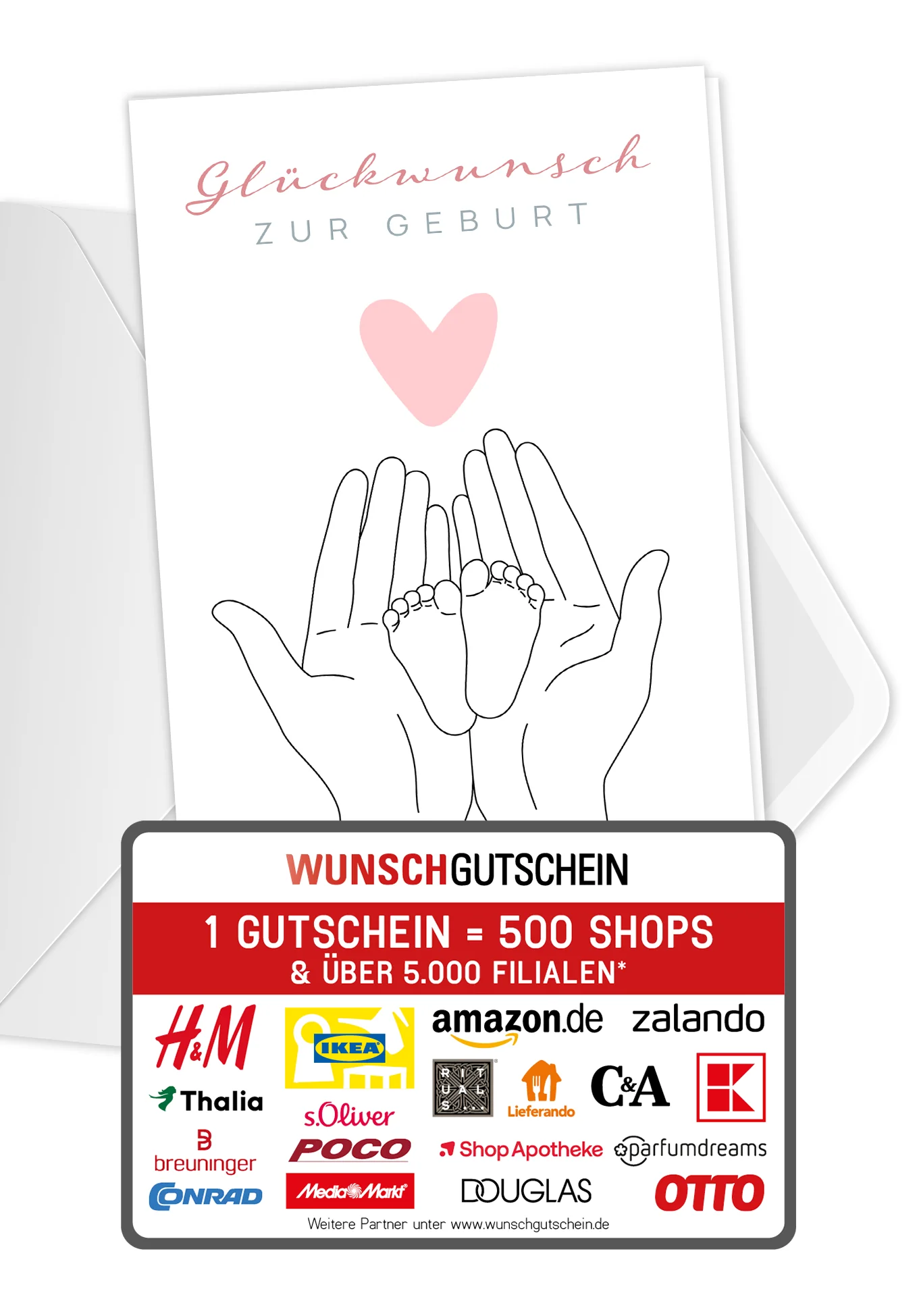 Glückwunsch zur Geburt - Babyfüße