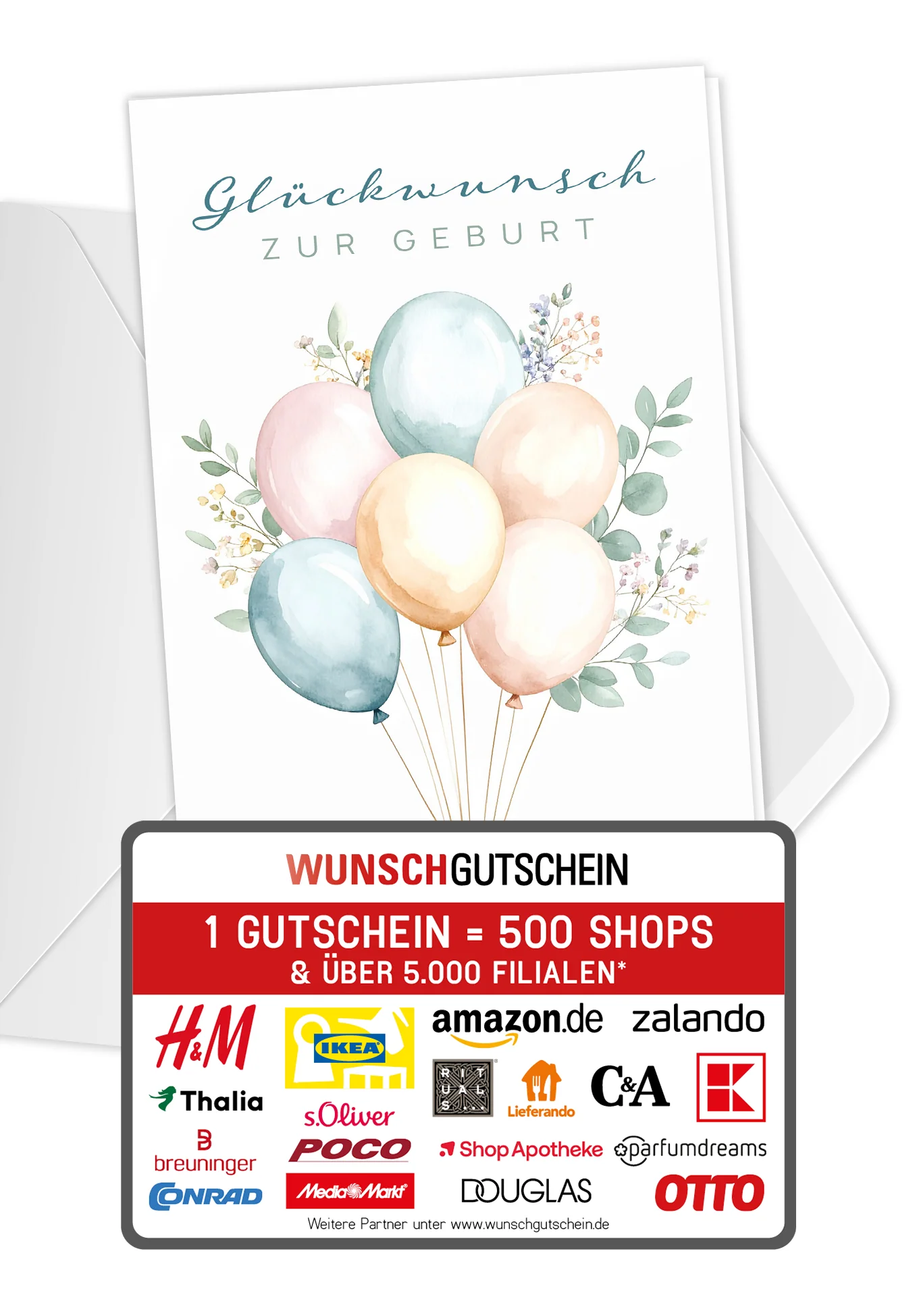 Glückwunsch zur Geburt - Ballons