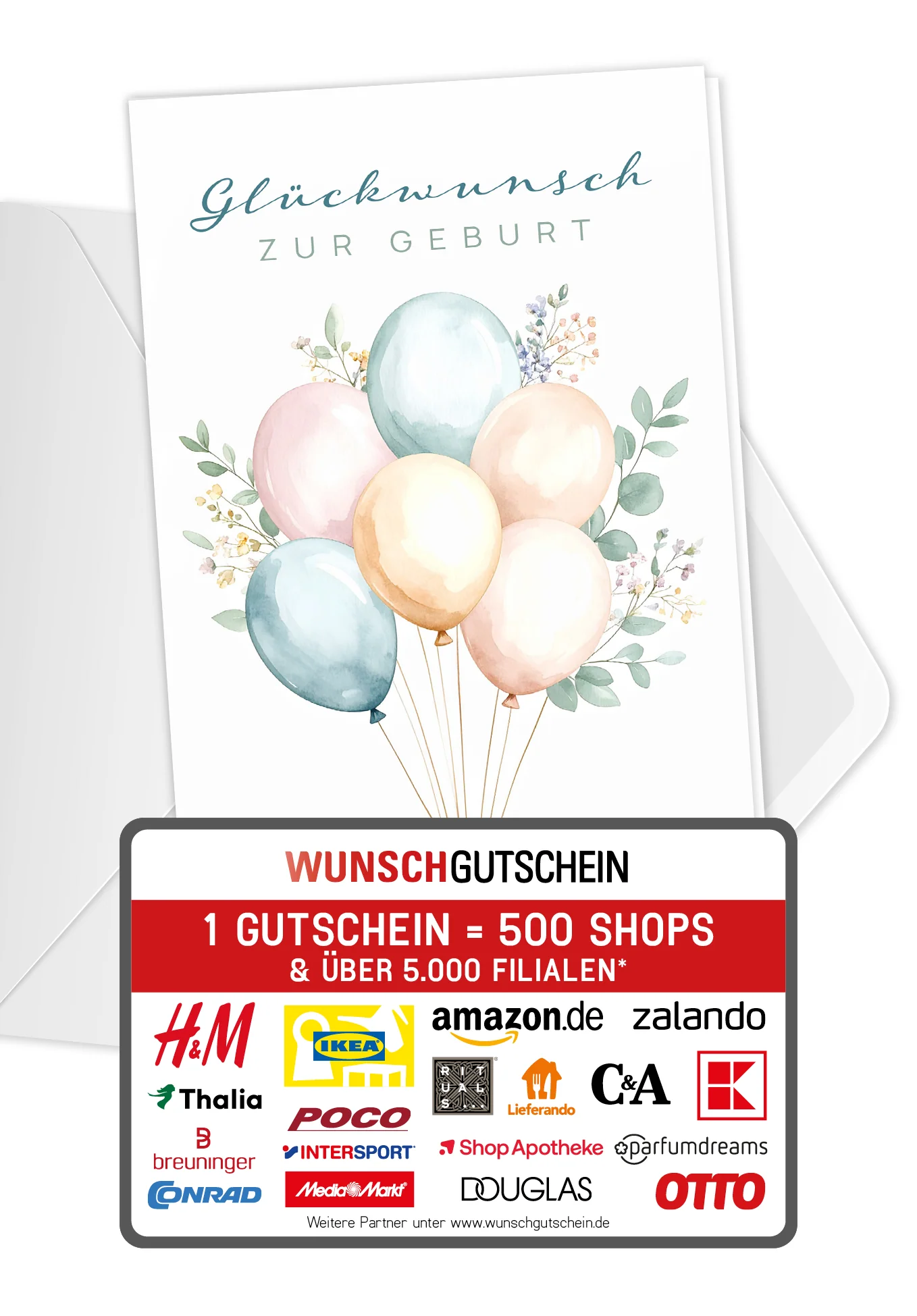 Glückwunsch zur Geburt - Ballons PDF