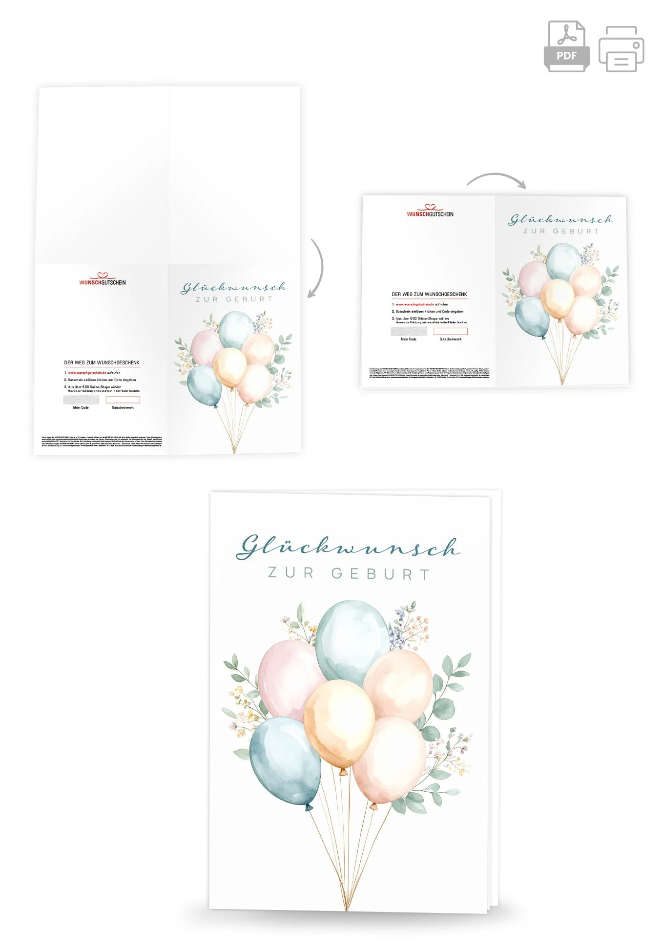 Glückwunsch zur Geburt - Ballons PDF - Image 4