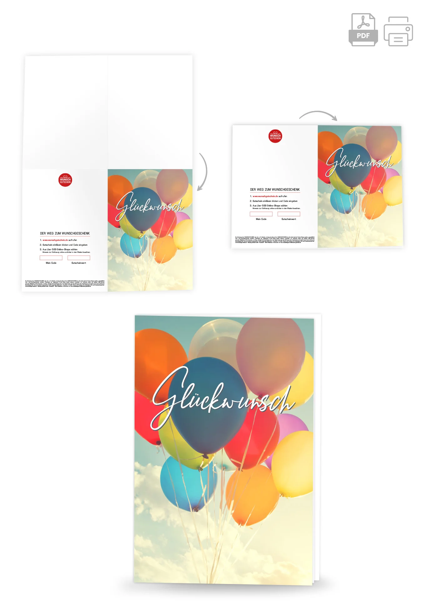 Glückwunsch - Bunte Ballons PDF - Image 4