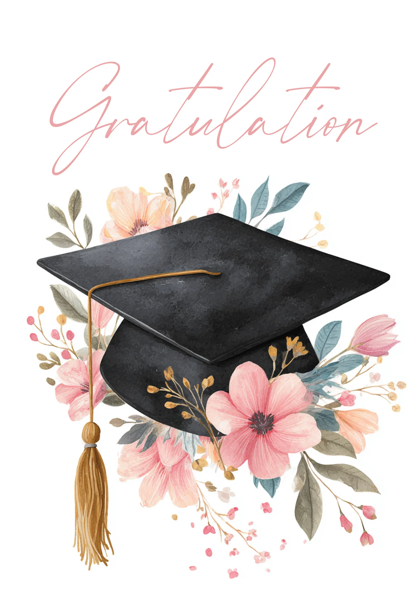 Gratulation - Hut mit Blumen PDF - Image 2