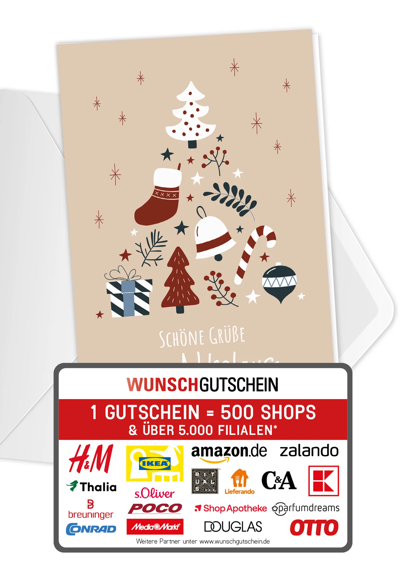 Grüße vom Nikolaus - Doodle Beige