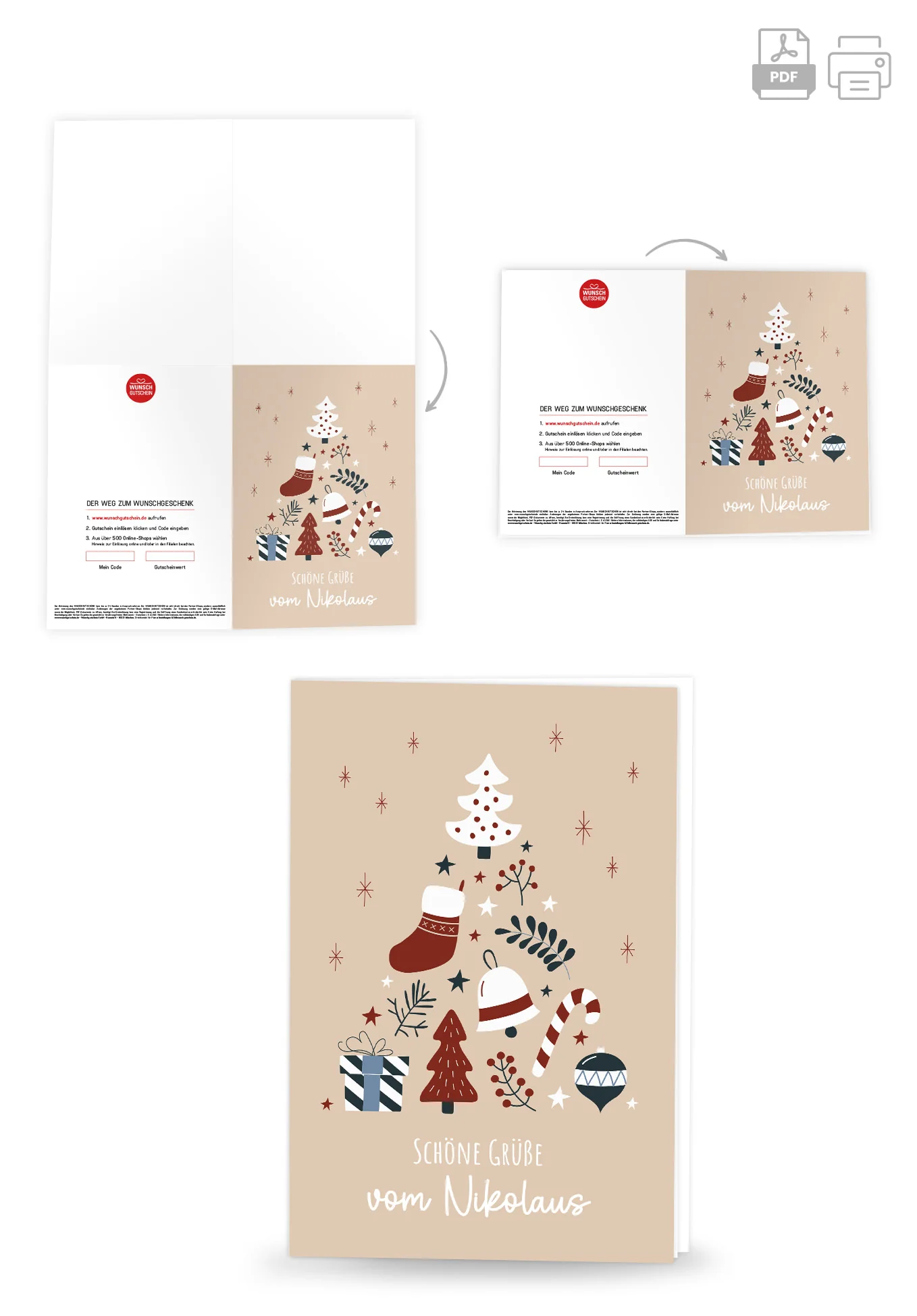 Grüße vom Nikolaus - Doodle Beige - Image 4