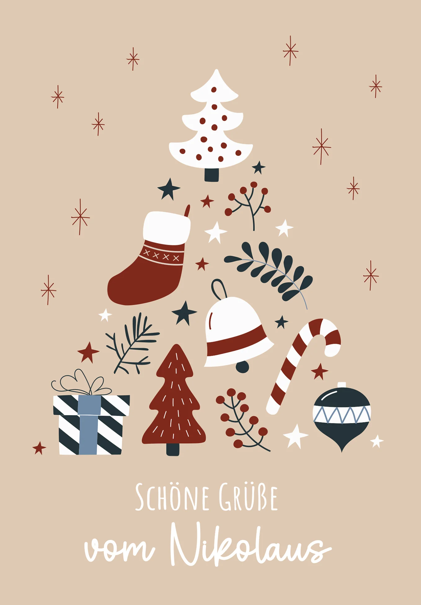 Grüße vom Nikolaus - Doodle Beige PDF - Image 2
