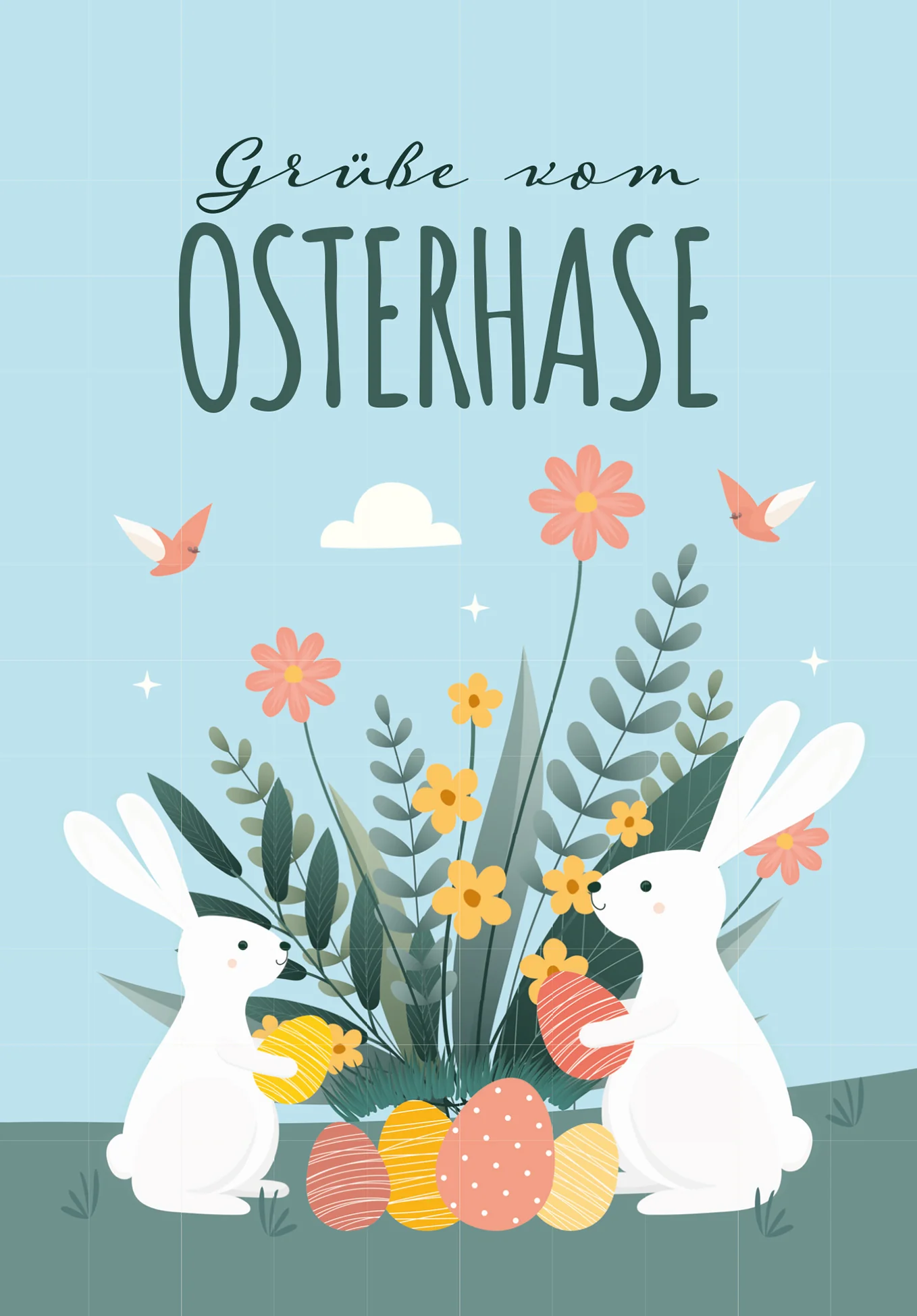 Grüße vom Osterhasen - Hase und Blumen - Image 2