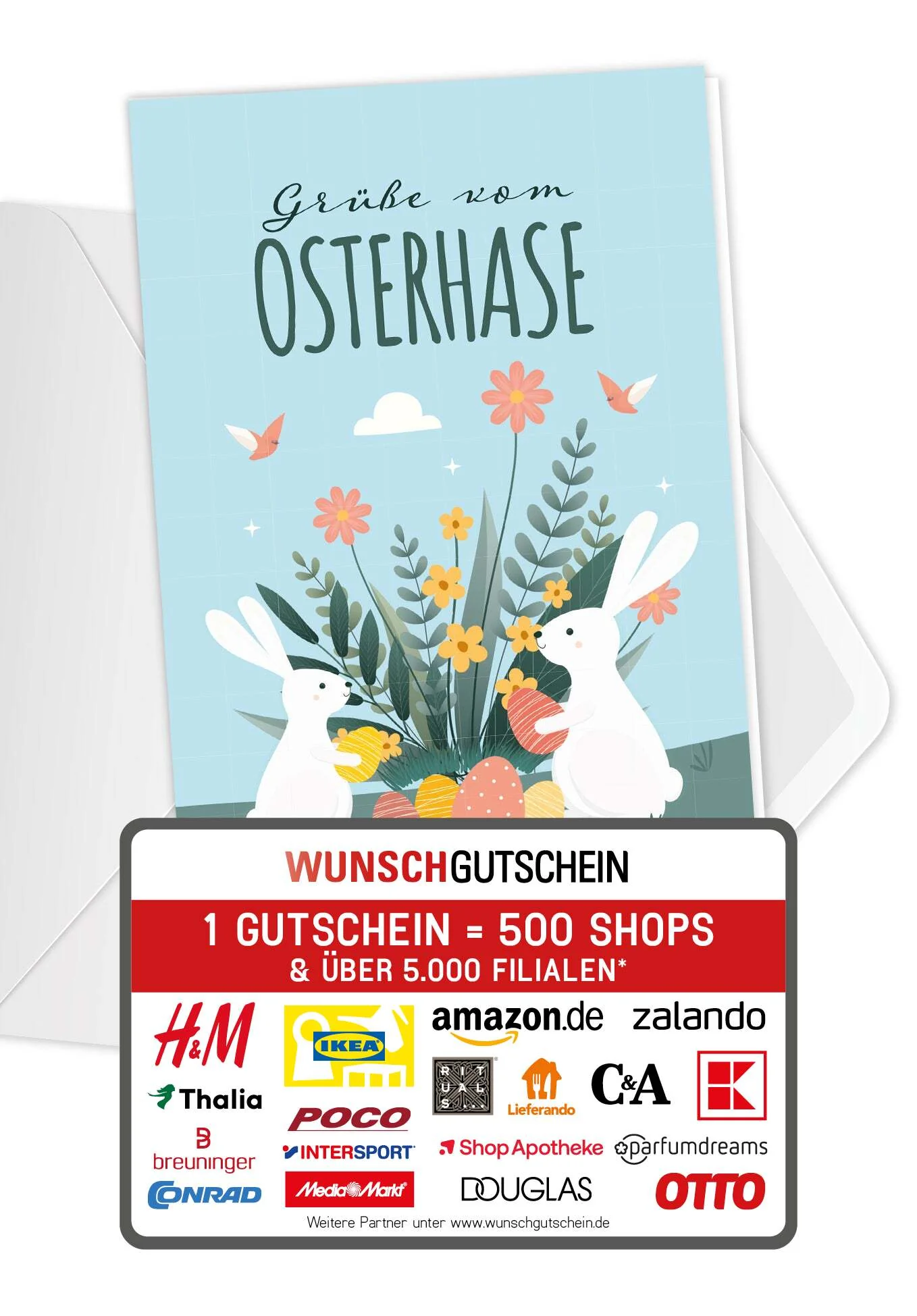 Grüße vom Osterhasen - Hase und Blumen PDF