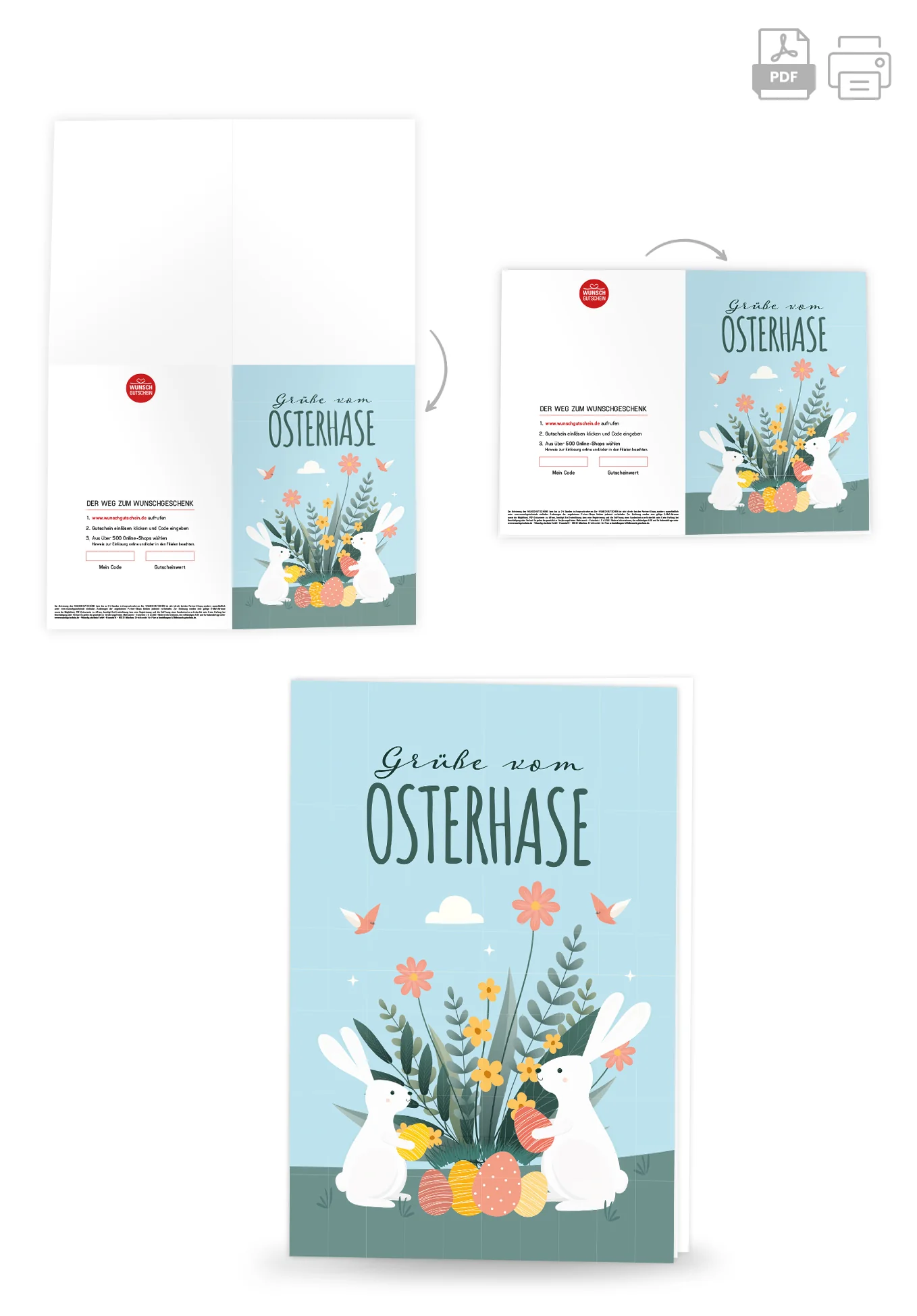 Grüße vom Osterhasen - Hase und Blumen PDF - Image 4