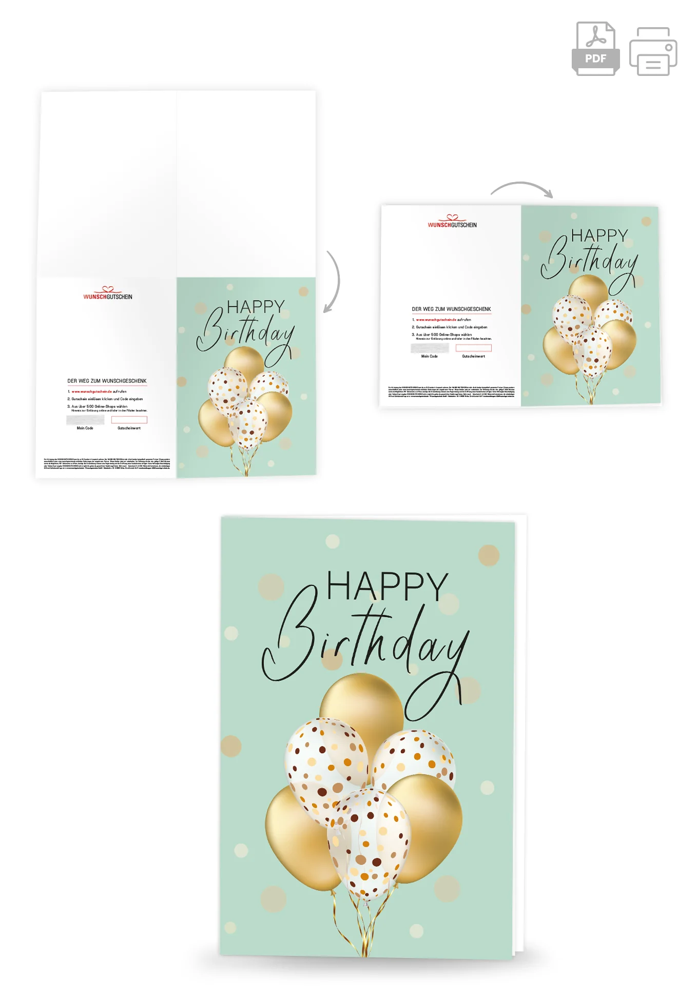 Happy Birthday - Ballons Gold - Image 4