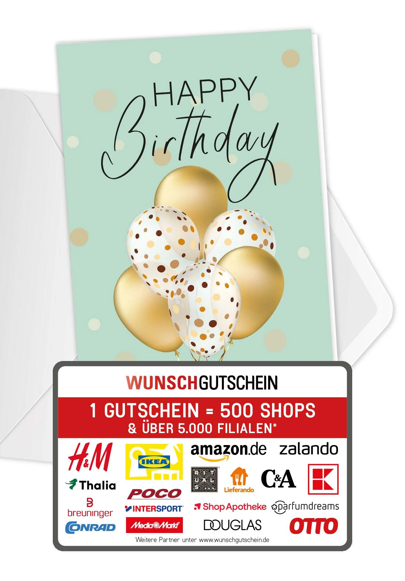Happy Birthday - Ballons Gold PDF