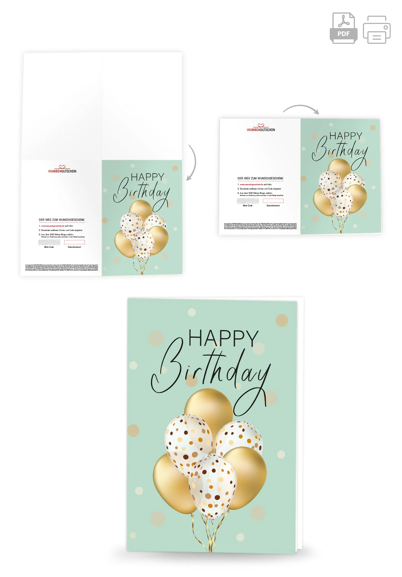 Happy Birthday - Ballons Gold PDF - Image 4