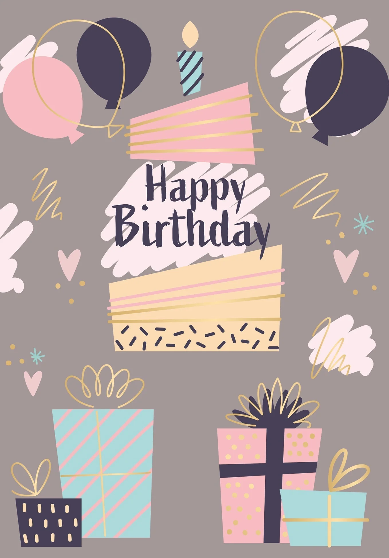 Happy Birthday - Grau PDF - Image 2