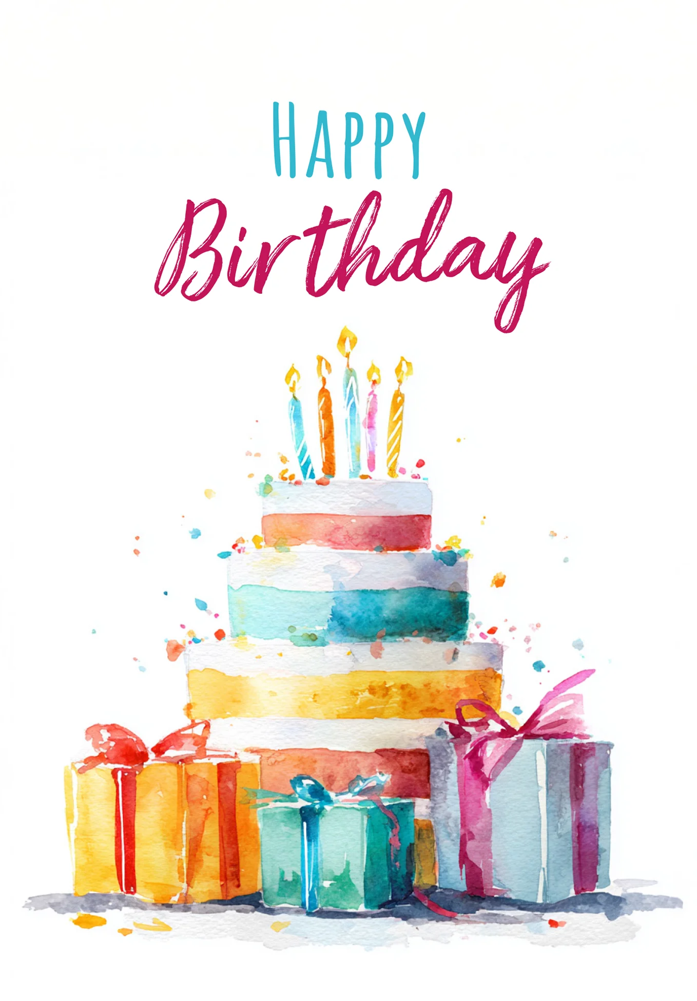 Happy Birthday - Torte Aquarell - Image 2
