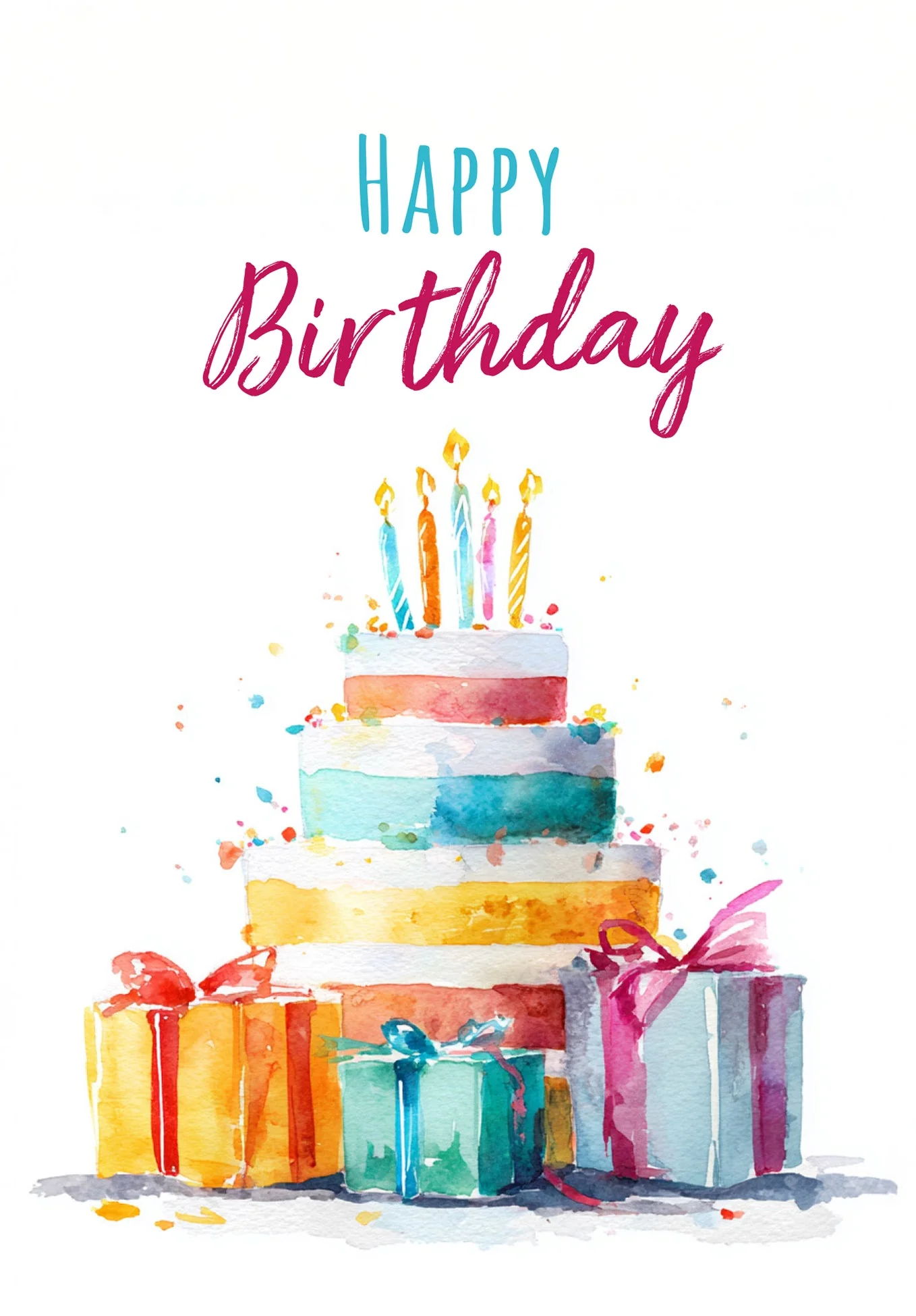 Happy Birthday - Torte Aquarell PDF - Image 2