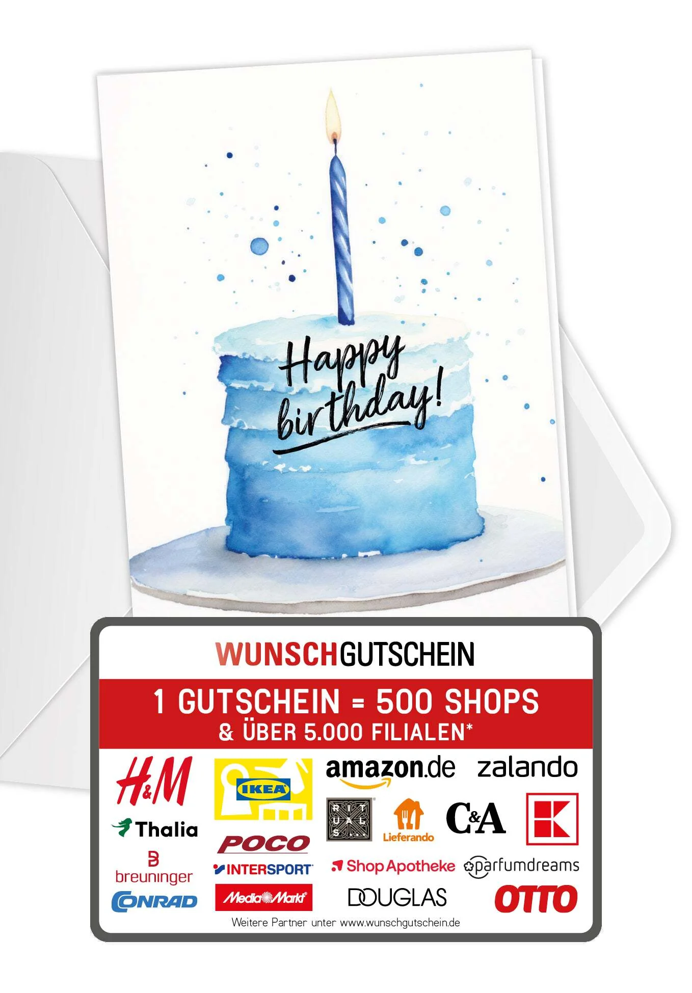 Happy Birthday - Torte Blau