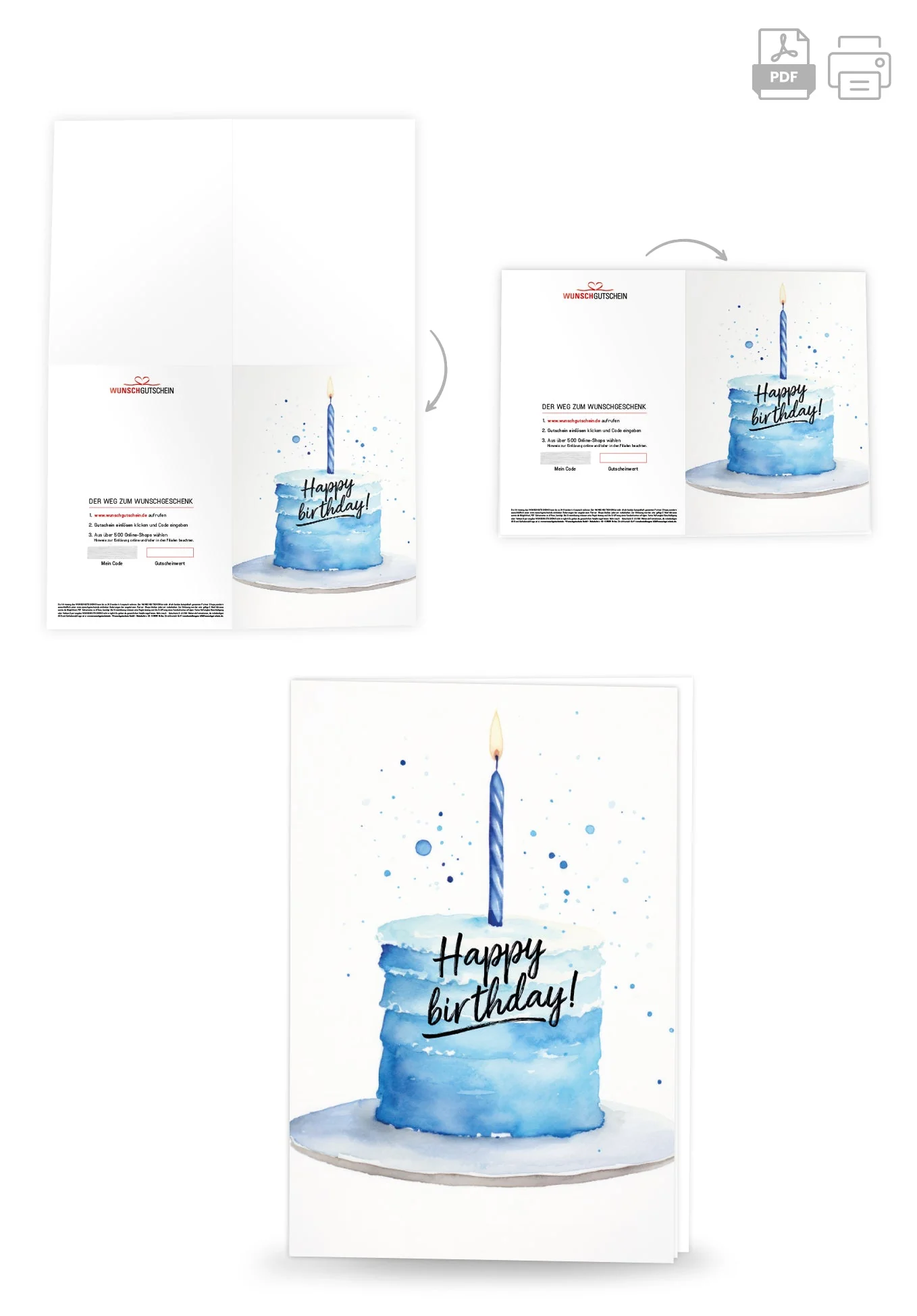 Happy Birthday - Torte Blau PDF - Image 4