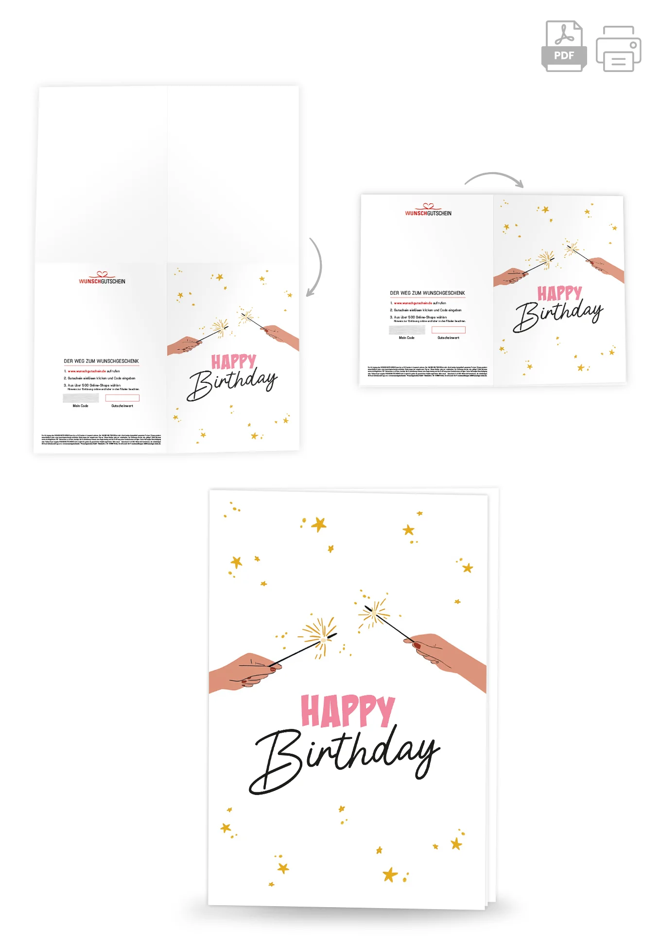 Happy Birthday - Wunderkerzen Sterne - Image 4