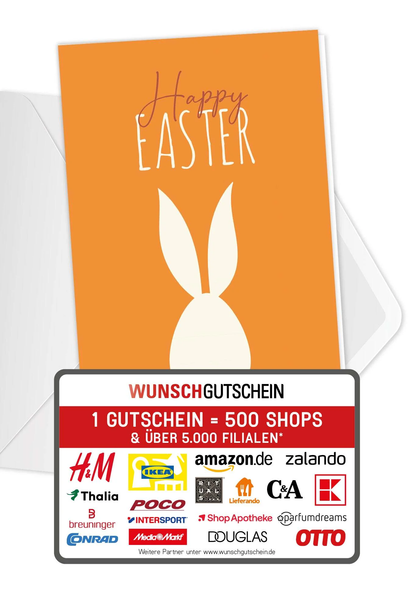 Happy Easter - Hase Weiß Orange