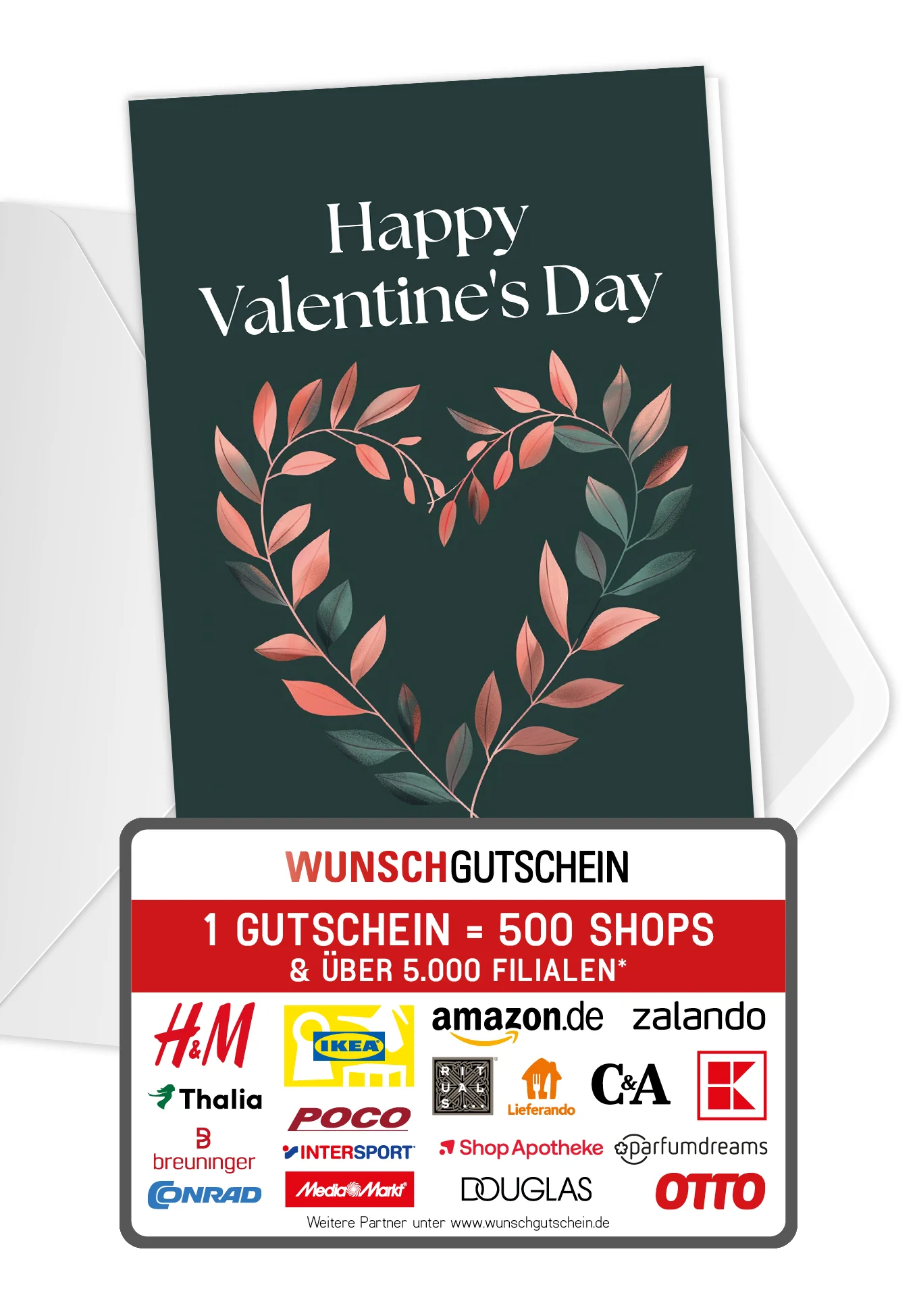 Happy Valentine's Day - Herz Dunkelgrün PDF