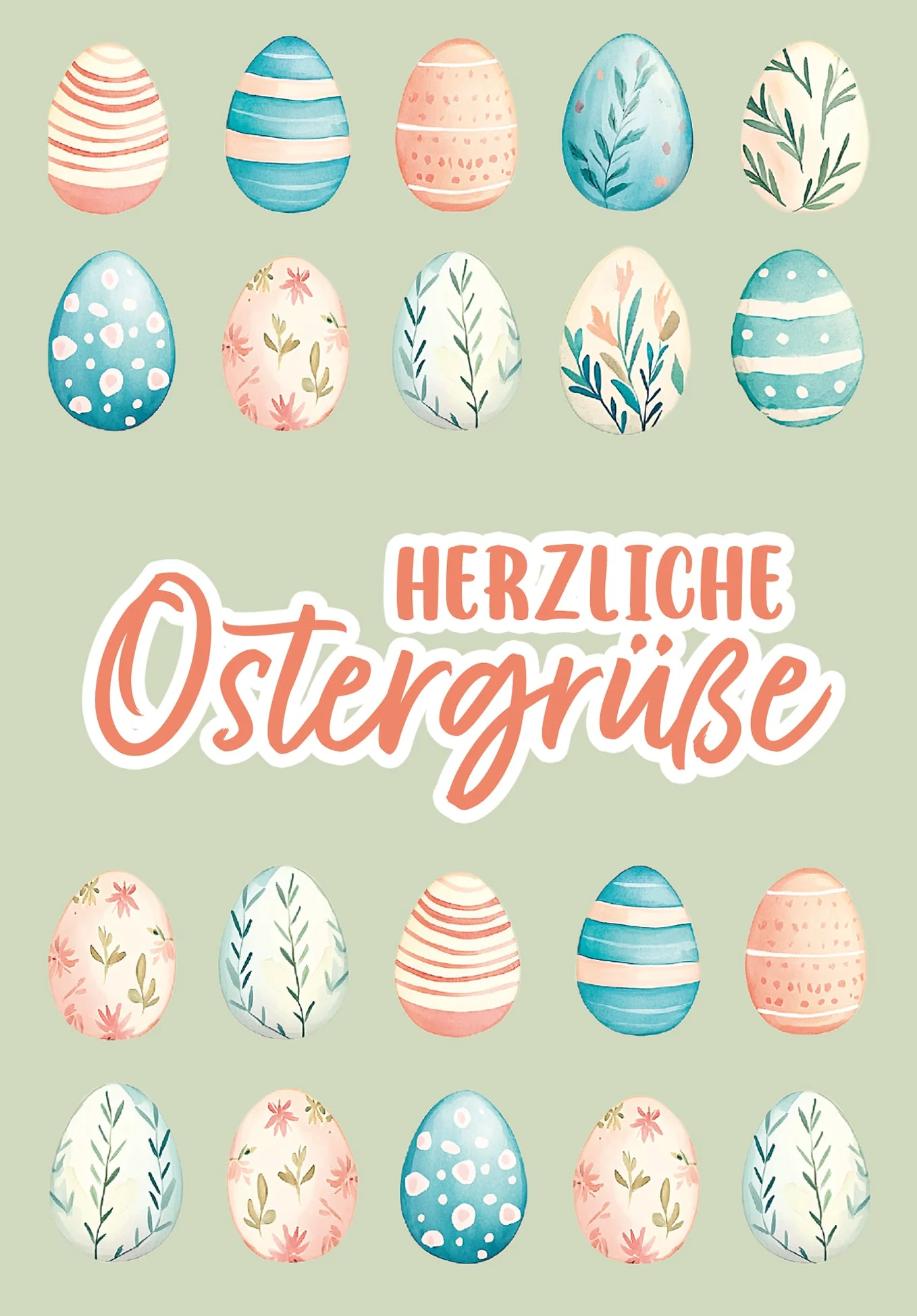 Herzliche Ostergrüße - Eiermuster Grün PDF - Image 2