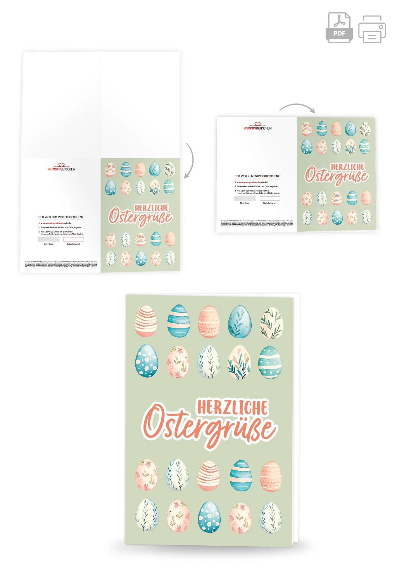 Herzliche Ostergrüße - Eiermuster Grün PDF - Image 4