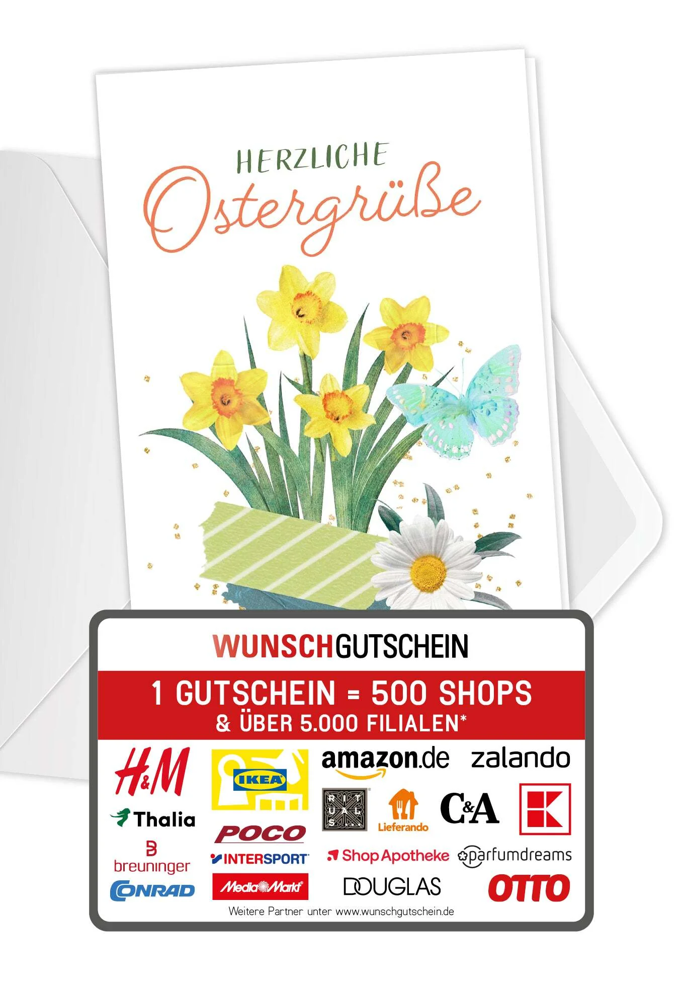 Herzliche Ostergrüße - Osterglocken