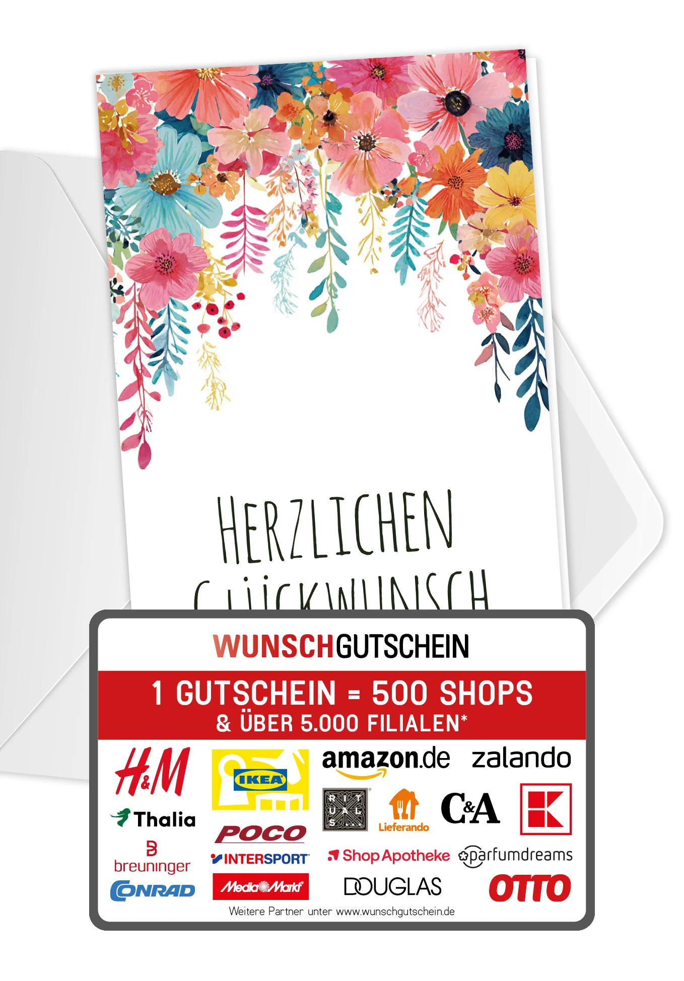 Herzlichen Glückwunsch - Blumen Hängend