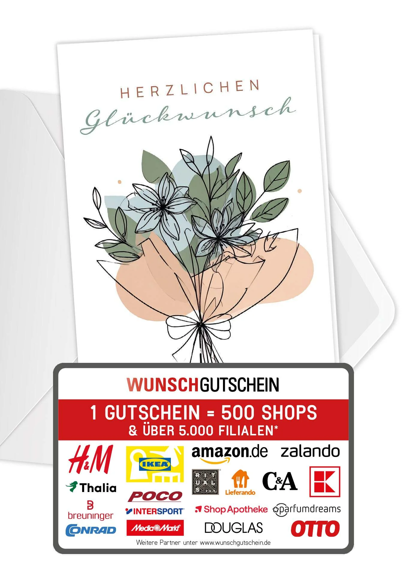Herzlichen Glückwunsch - Blumenstrauß