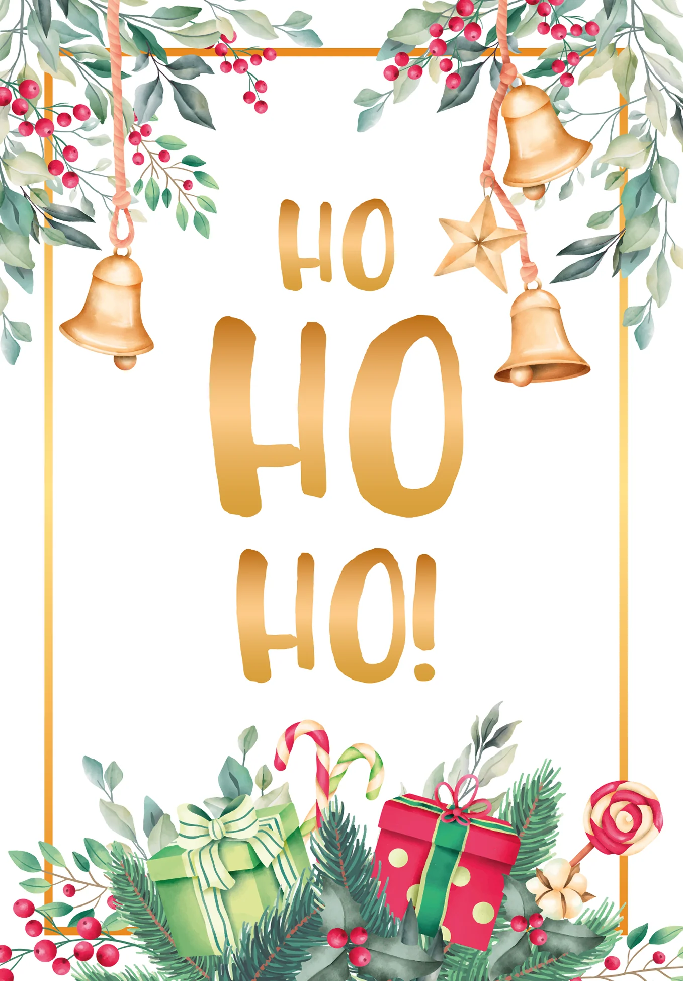 Ho Ho Ho - Zweige Aquarell - Image 2