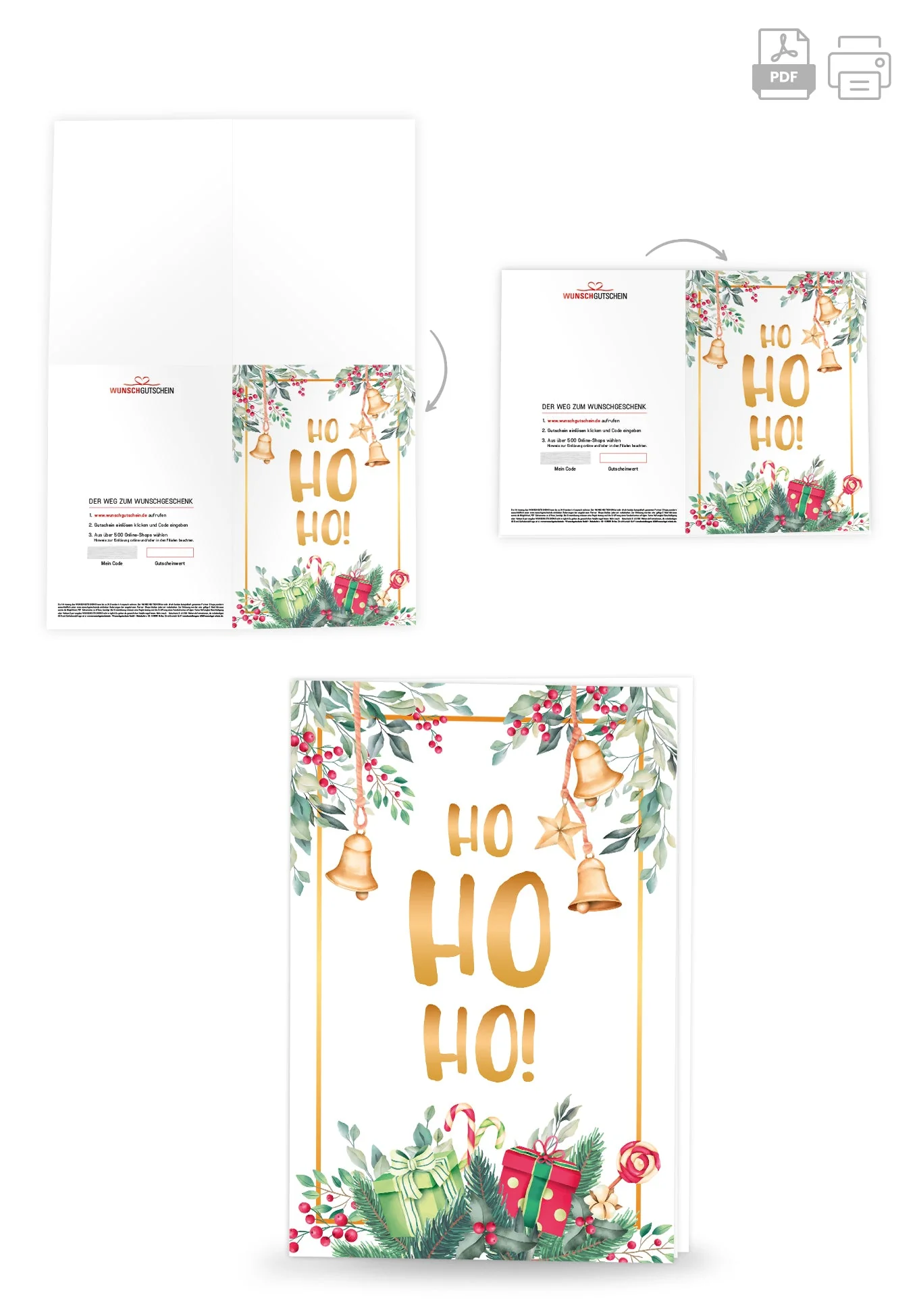 Ho Ho Ho - Zweige Aquarell PDF - Image 4