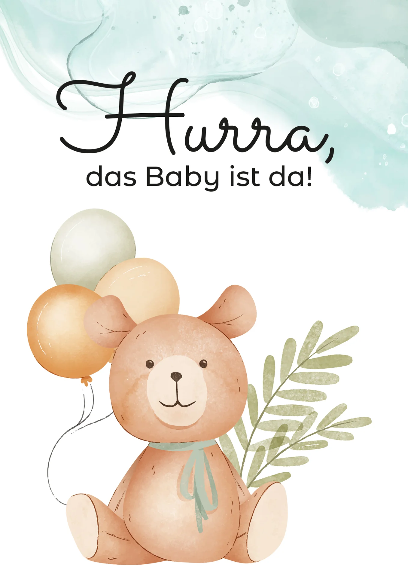 Hurra Baby da - Bär Ballons - Image 2