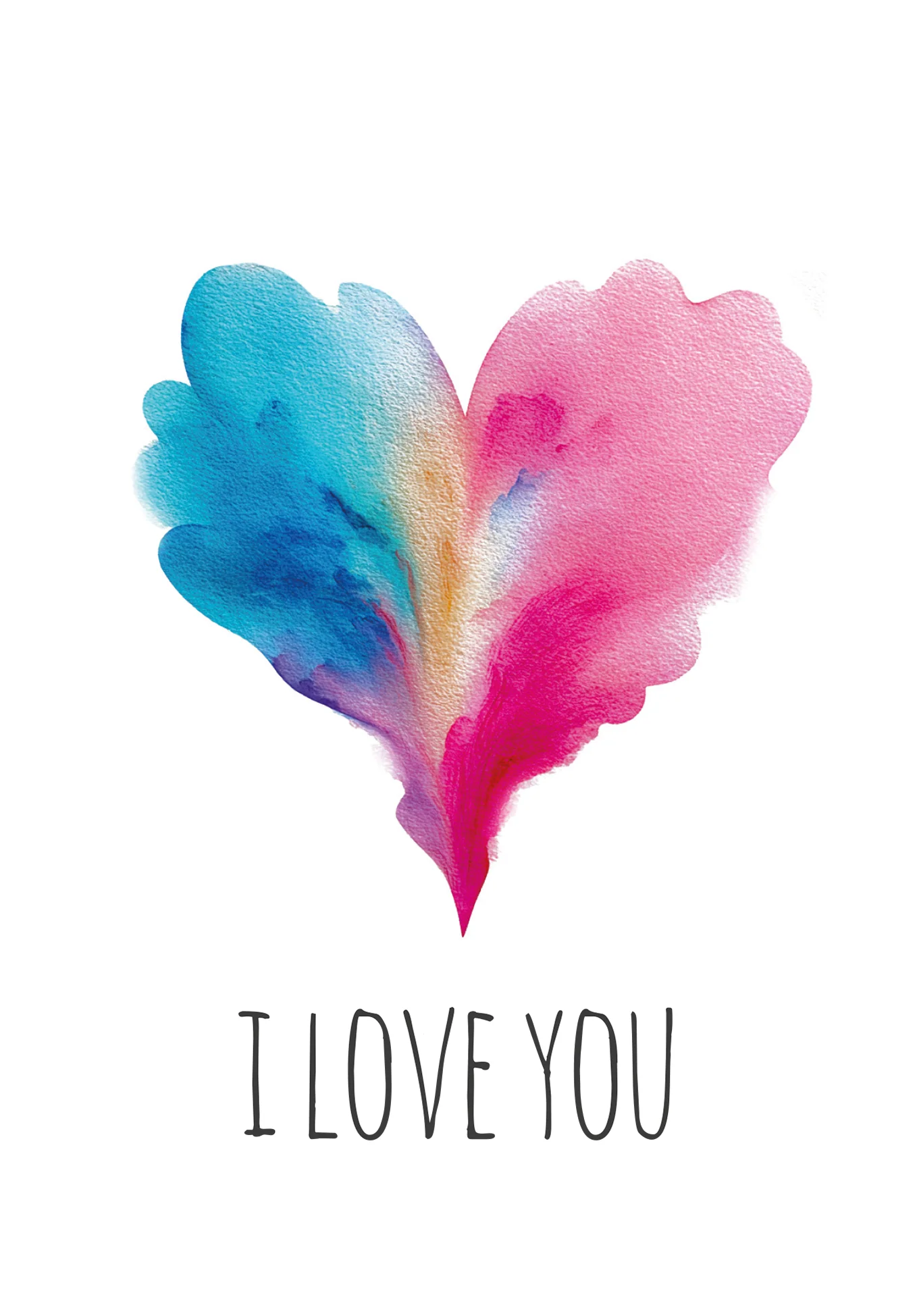 I love you - Herz Blau-Pink - Image 2