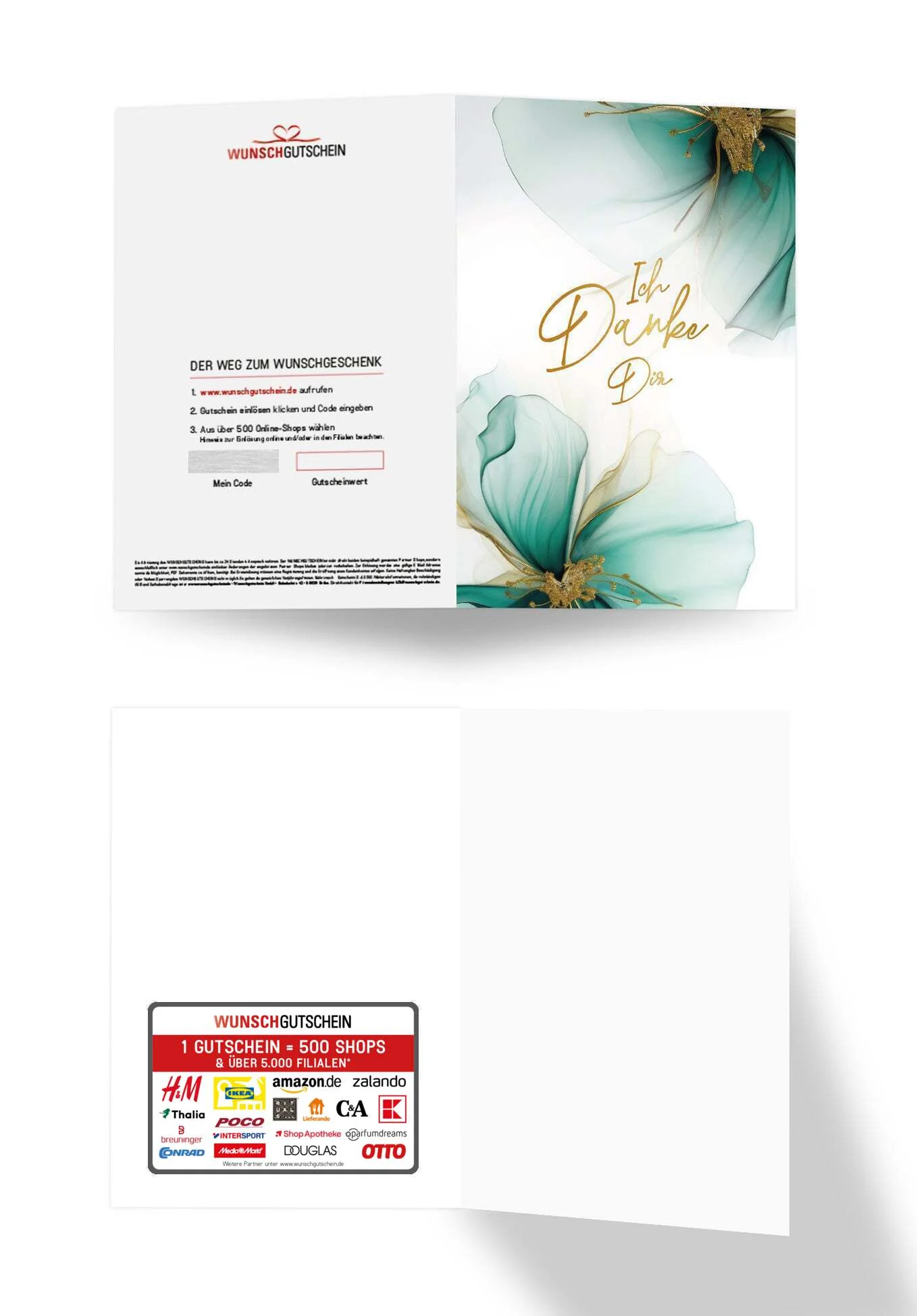 Ich Danke Dir - Blumen Grün Gold PDF - Image 3