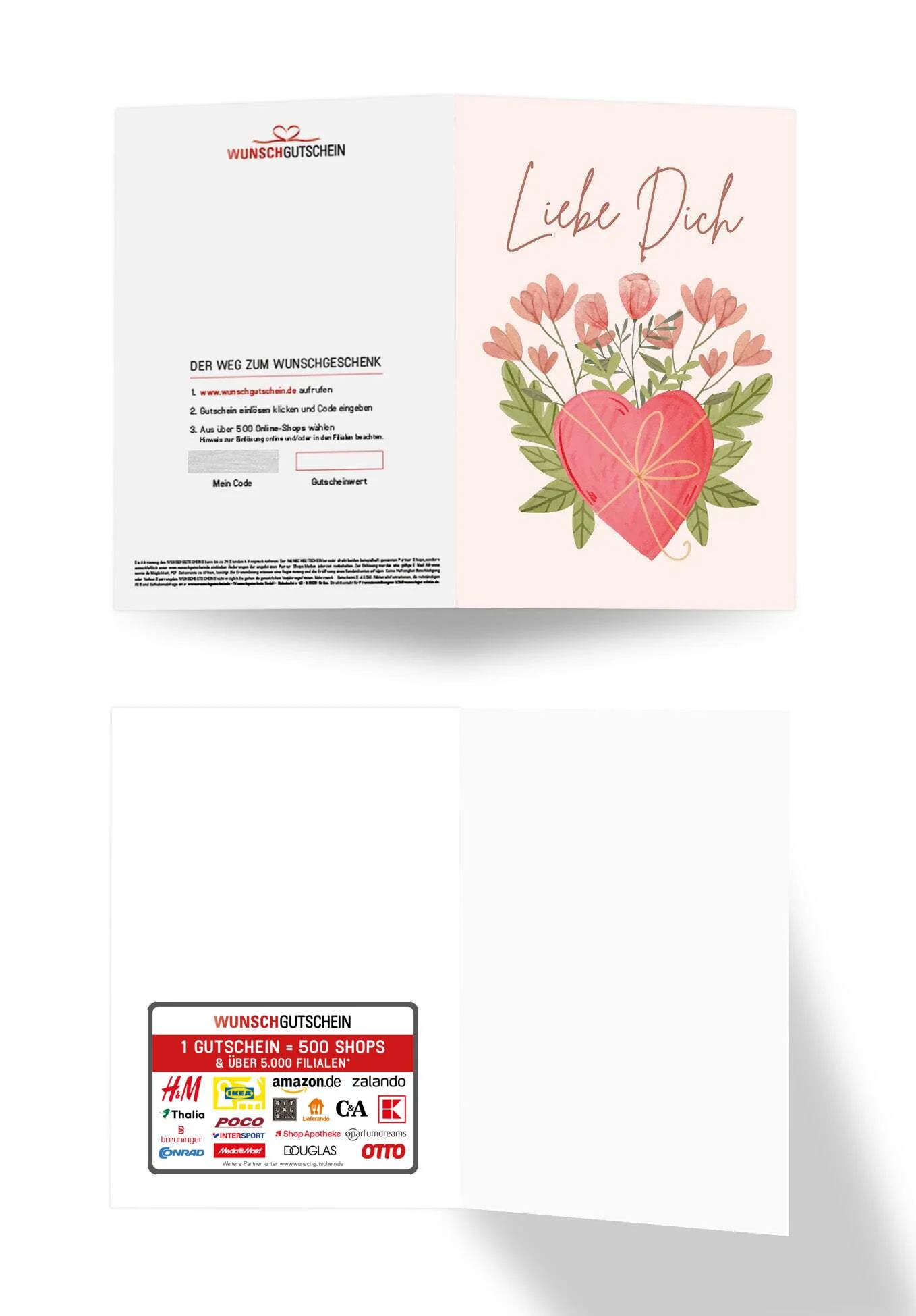 Liebe Dich - Herz mit Blumen - Image 3