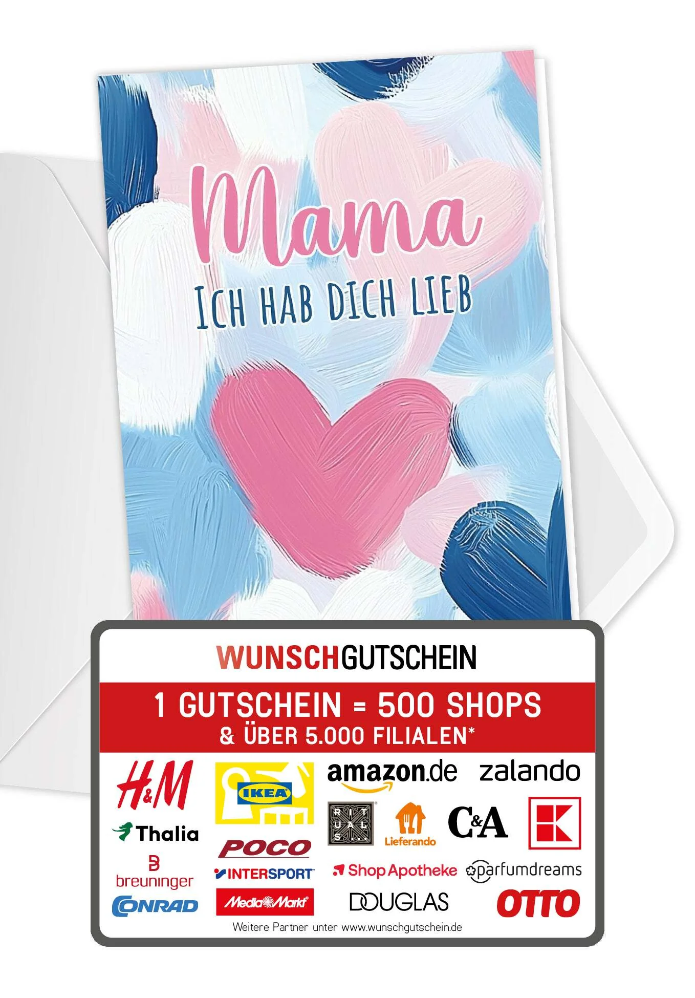 Mama hab dich lieb - Herzmuster Gemalt