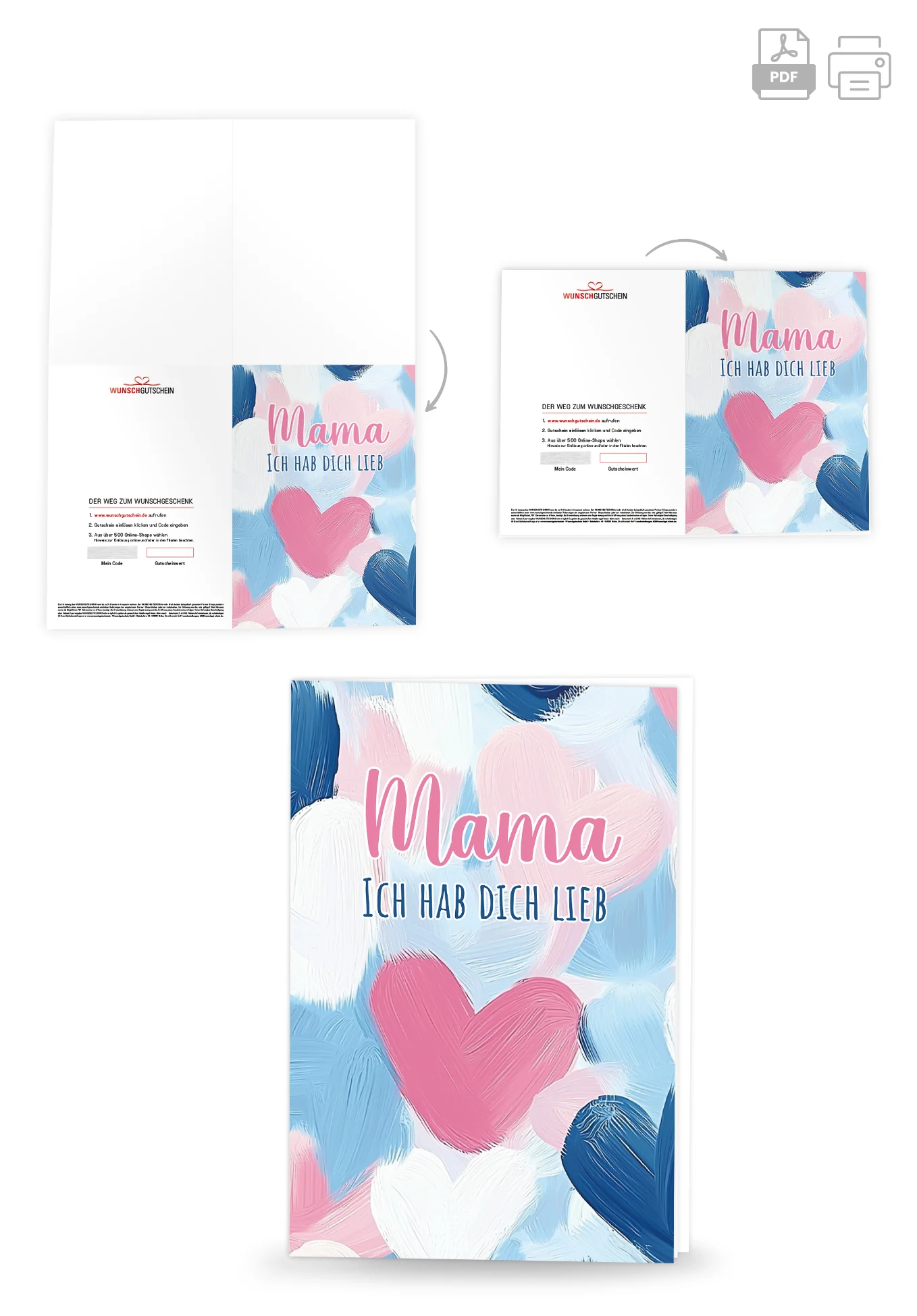 Mama hab dich lieb - Herzmuster Gemalt - Image 4
