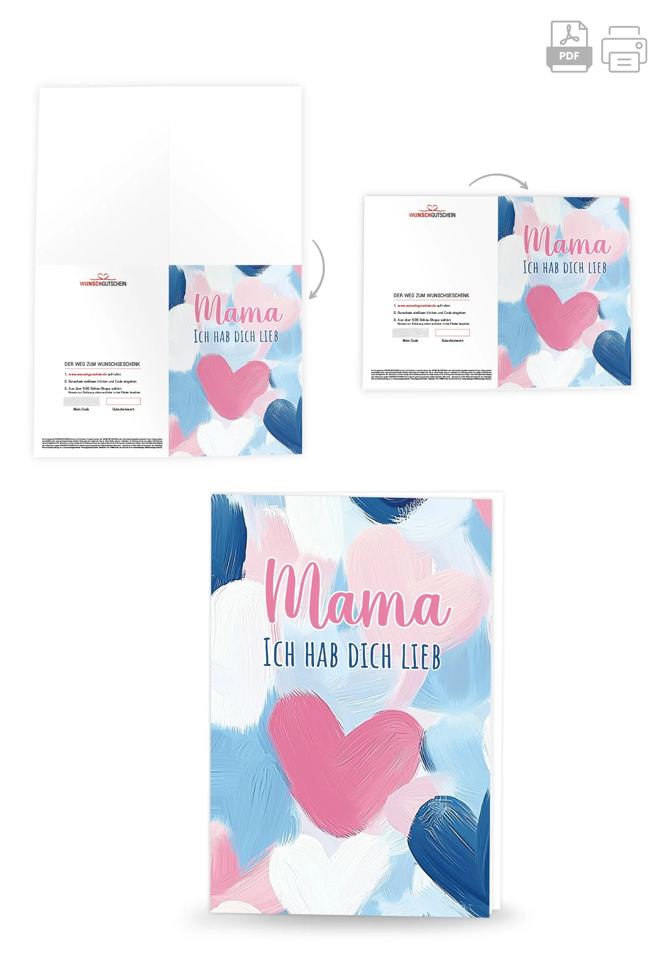 Mama hab dich lieb - Herzmuster Gemalt PDF - Image 4