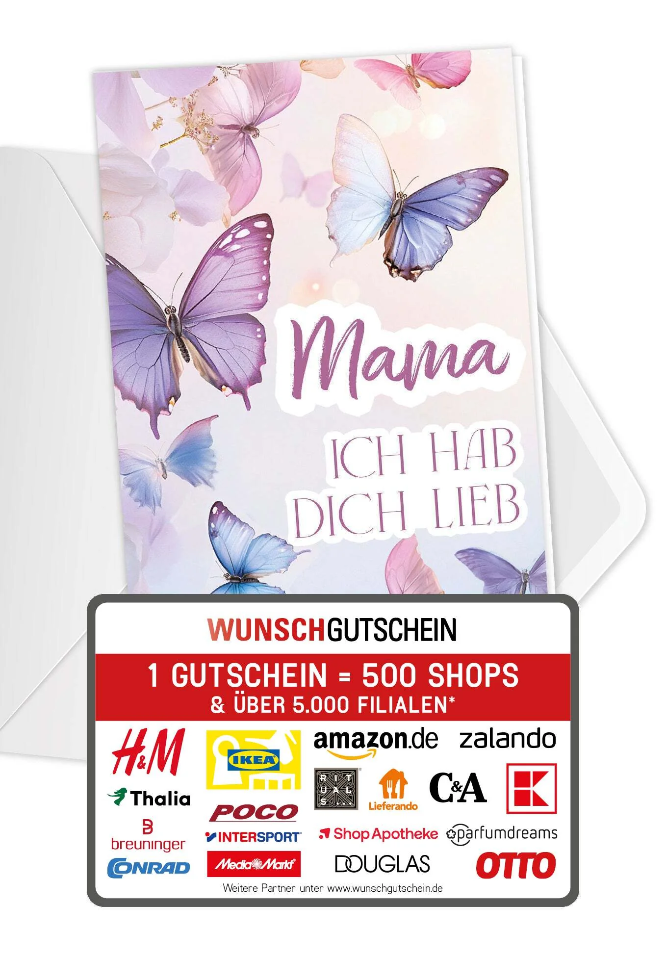 Mama hab dich lieb - Schmetterlinge Lila