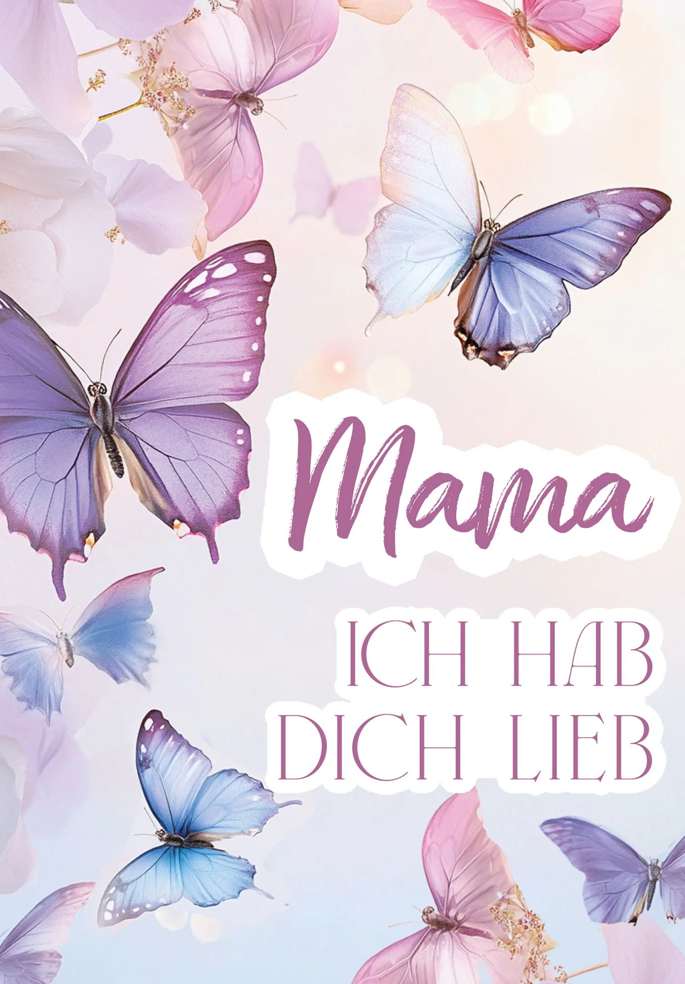 Mama hab dich lieb - Schmetterlinge Lila - Image 2
