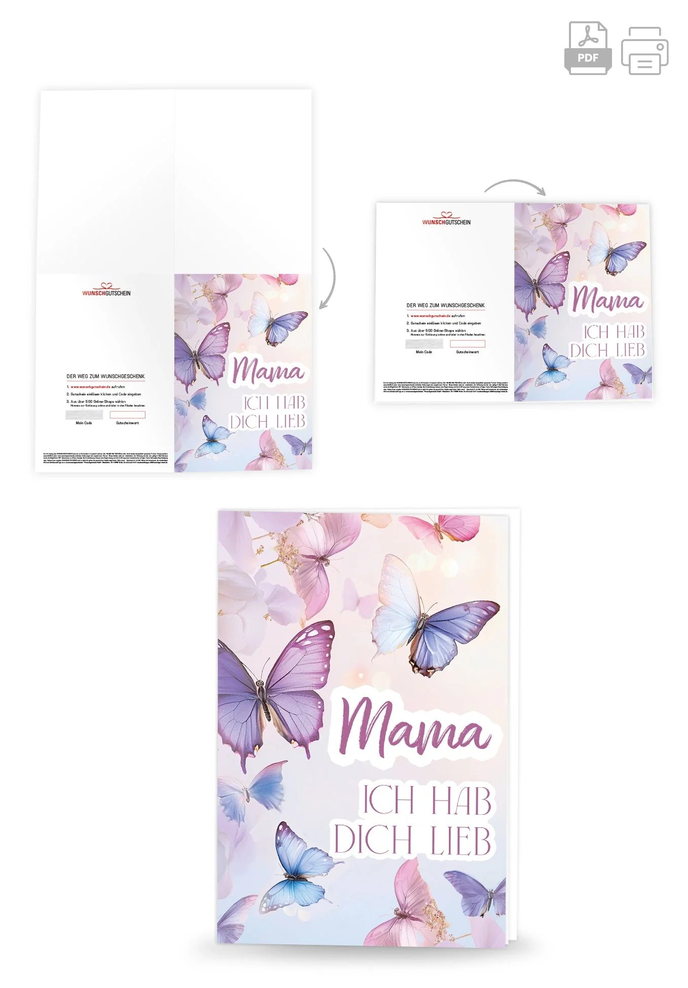 Mama hab dich lieb - Schmetterlinge Lila PDF - Image 4