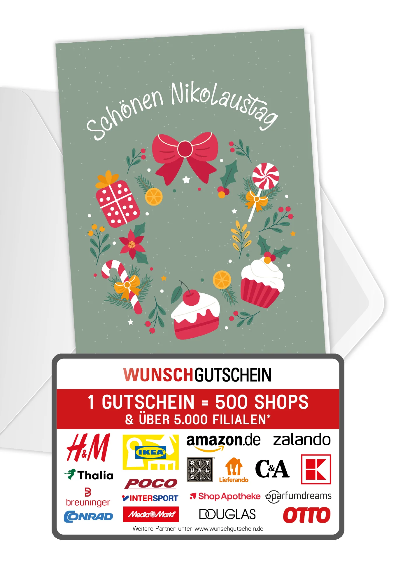 Schönen Nikolaustag - Kranz Süßigkeiten