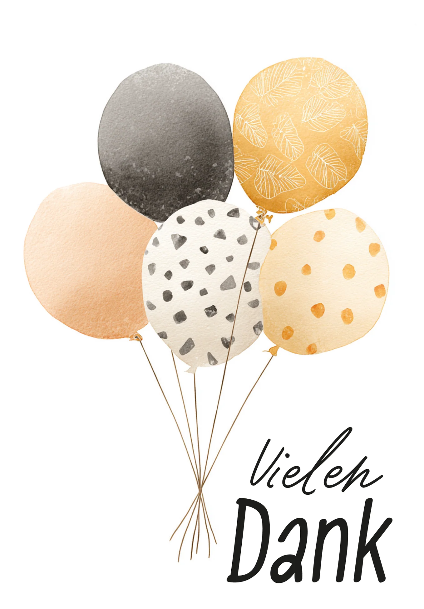 Vielen Dank - Ballons Wasserfarbe - Image 2