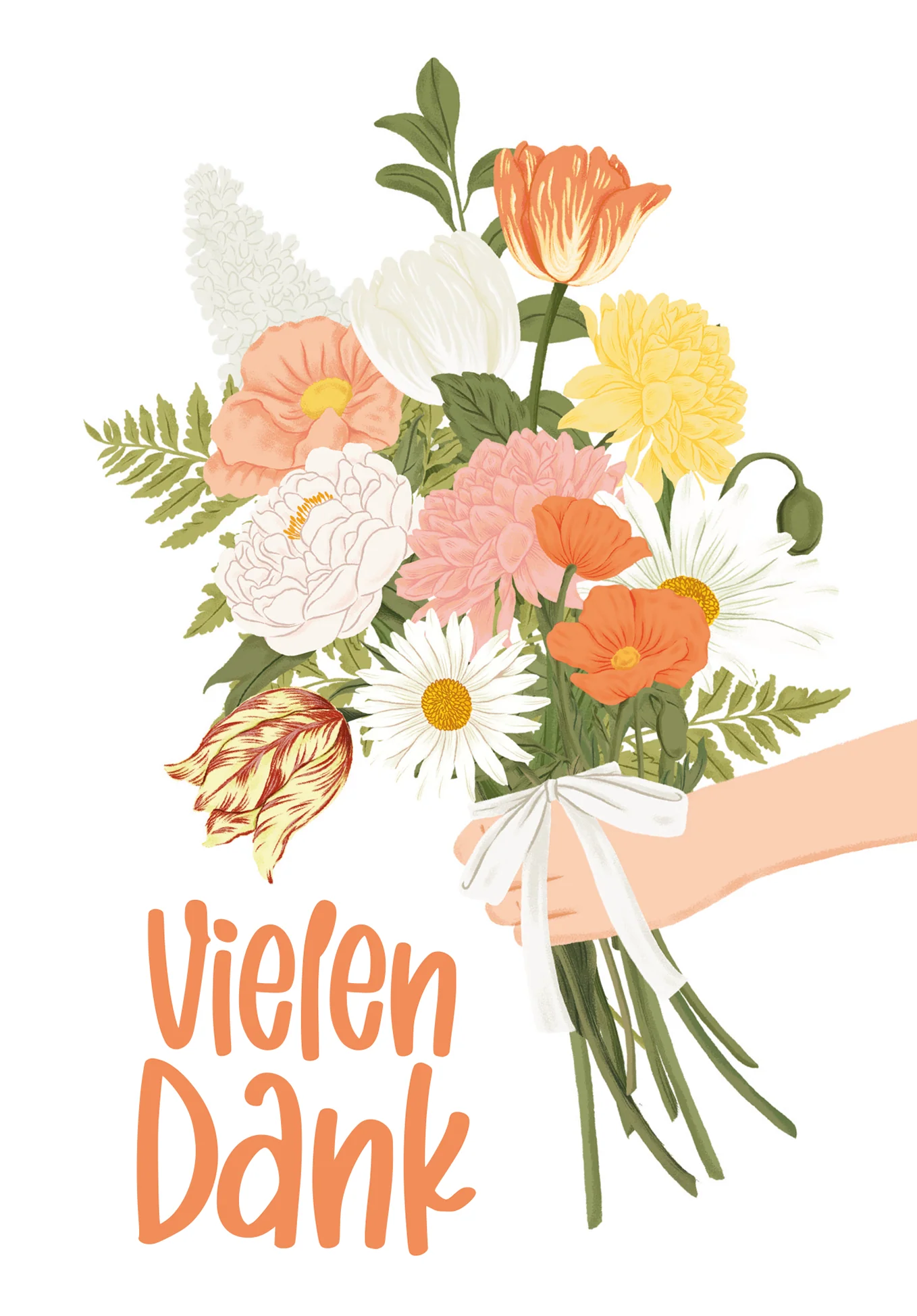 Vielen Dank - Blumenstrauss Orange - Image 2