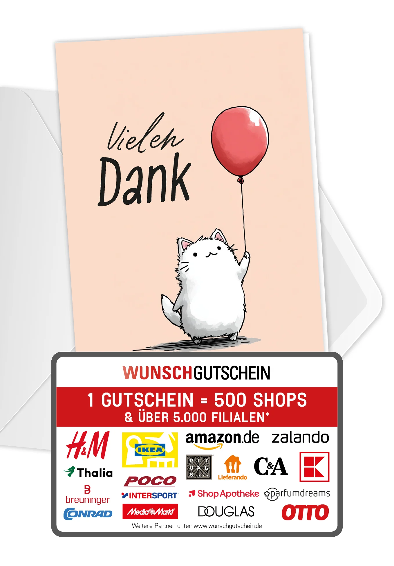 Vielen Dank - Katze Luftballon PDF